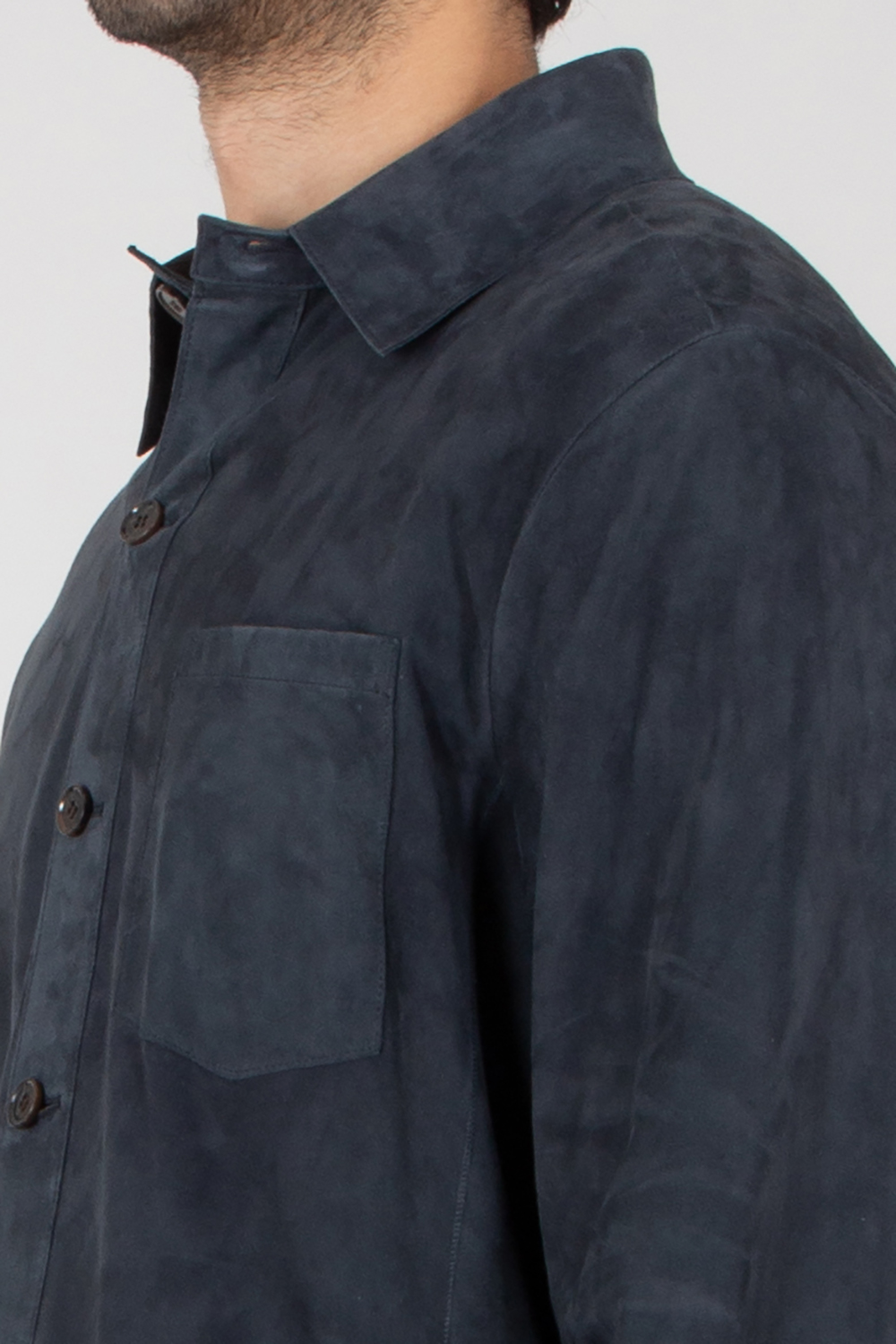 ARMA Regular Fit Lamb Suede Shirt Dino