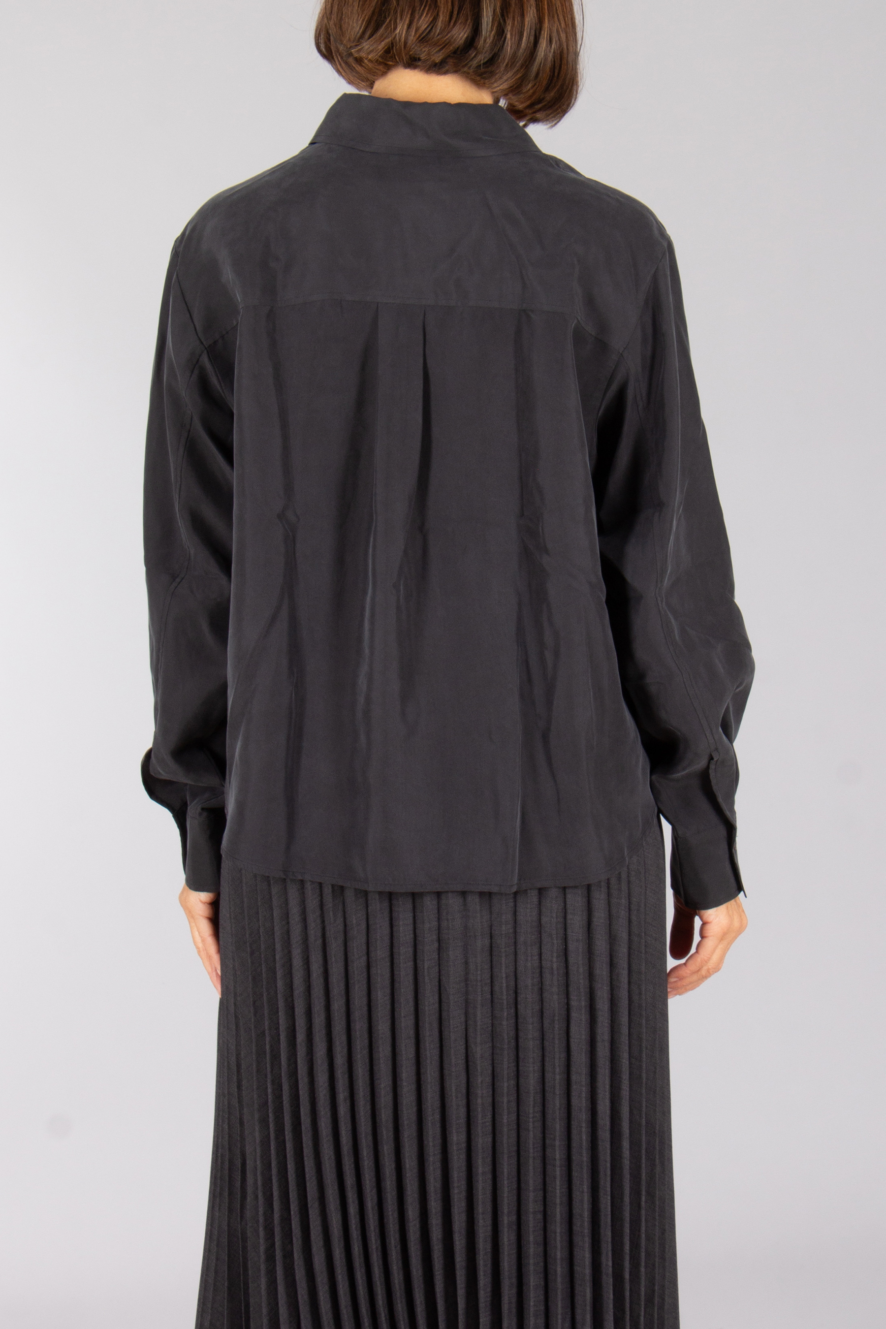 0039 ITALY Relaxed Fit Silk Blouse Elsa Mantel, Langarm, Bluse, Kleid, Formelle Kleidung