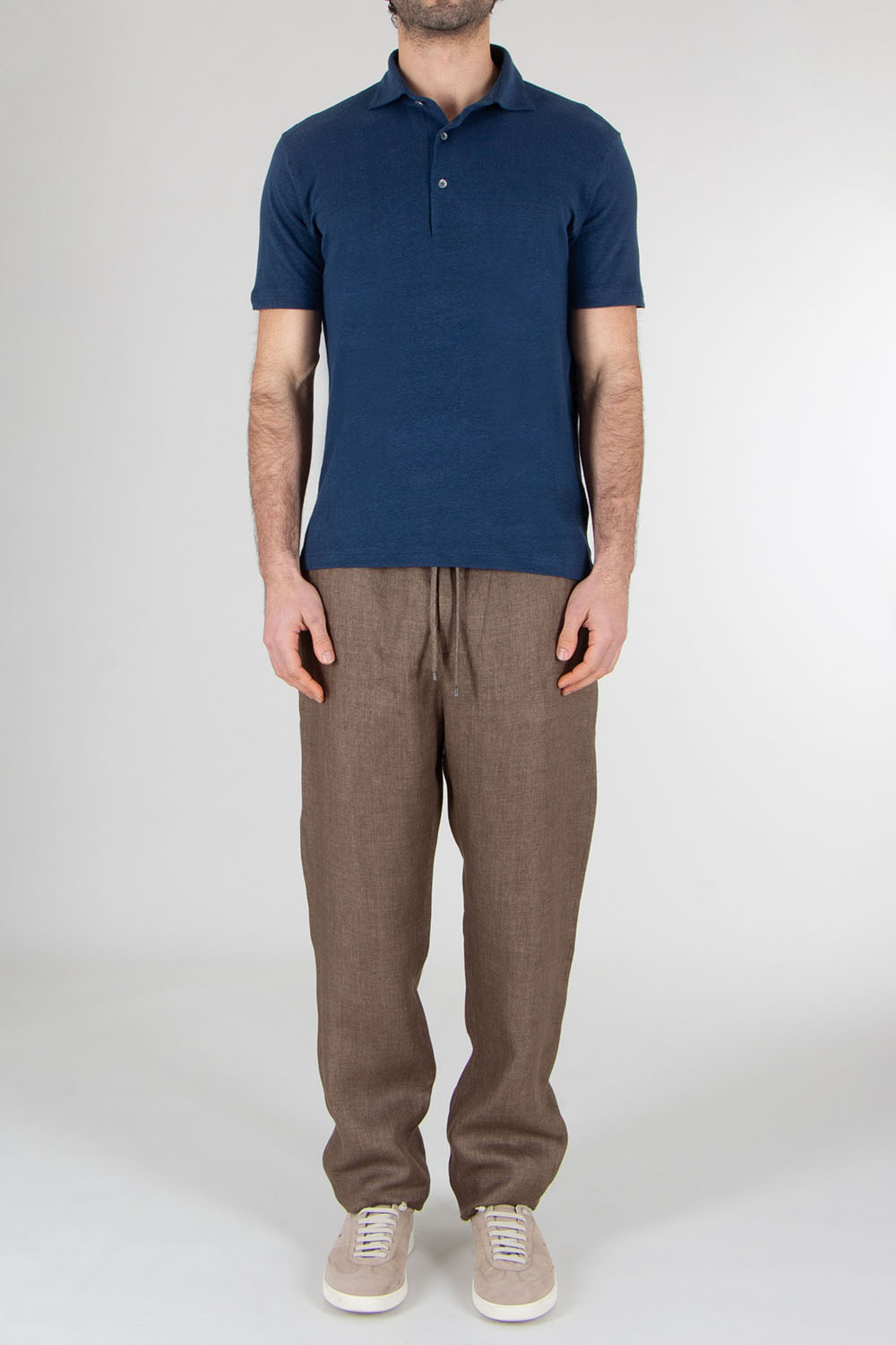 STEFAN BRANDT Regular Fit Linen Stretch Jersey Polo Shirt Laurin