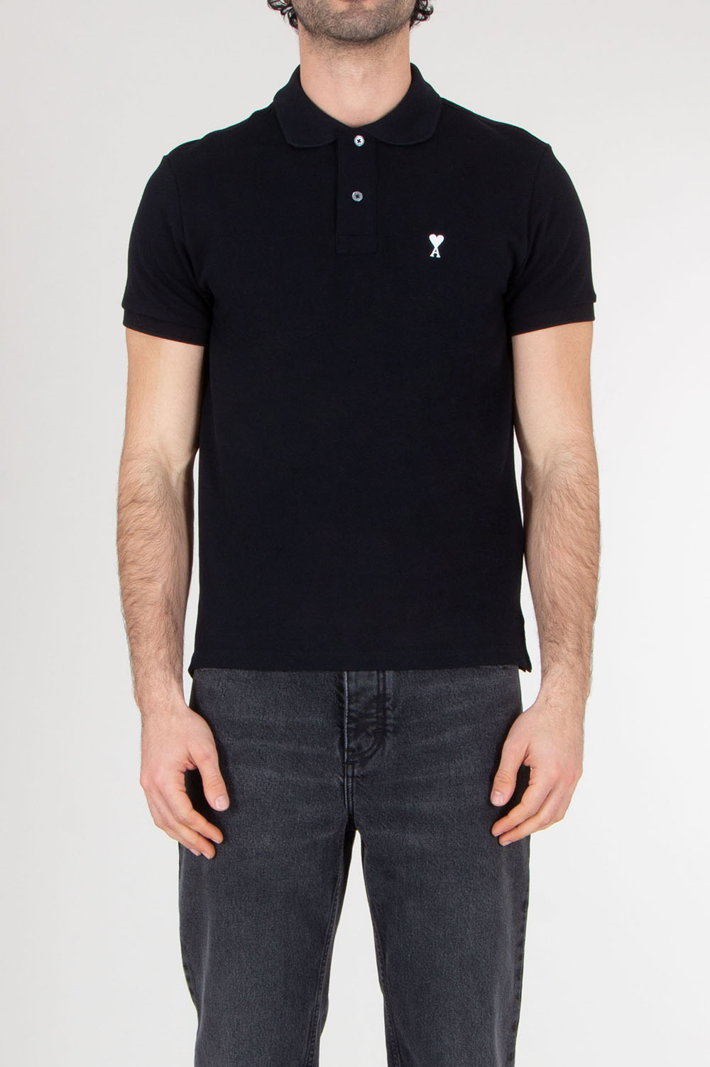AMI PARIS Regular Fit Cotton Polo Shirt