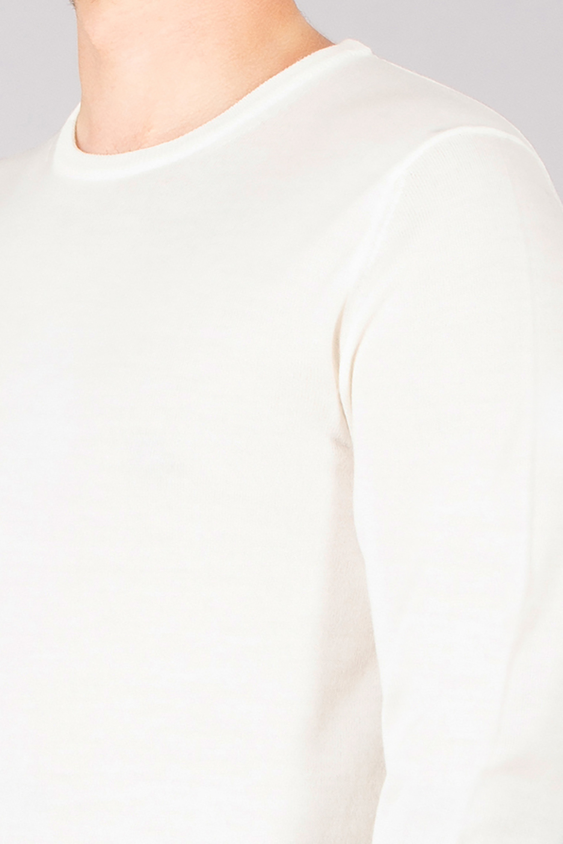 ROBERTO COLLINA Regular Fit Extra-Fine Wool Crew Neck Sweater Langarm, Ärmel, T-shirt, Unterhemd, Person