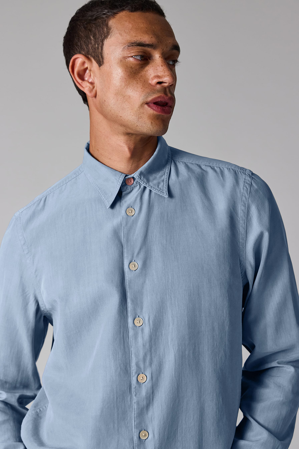 PAUL SMITH Regular Fit Lyocell-Cotton Slub Shirt