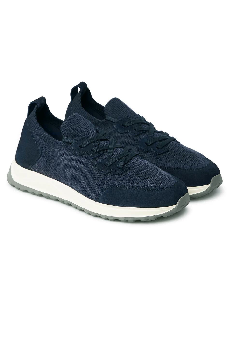 FABIANO RICCI Knit & Suede Sneakers Ron