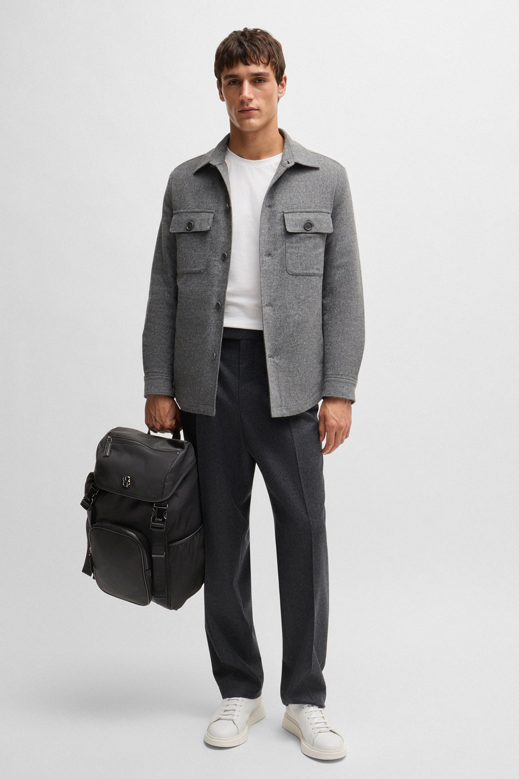 BOSS Recycled Synthetics Twill Backback B_Icon Mantel, Jacke, Blazer, Anzug, Person