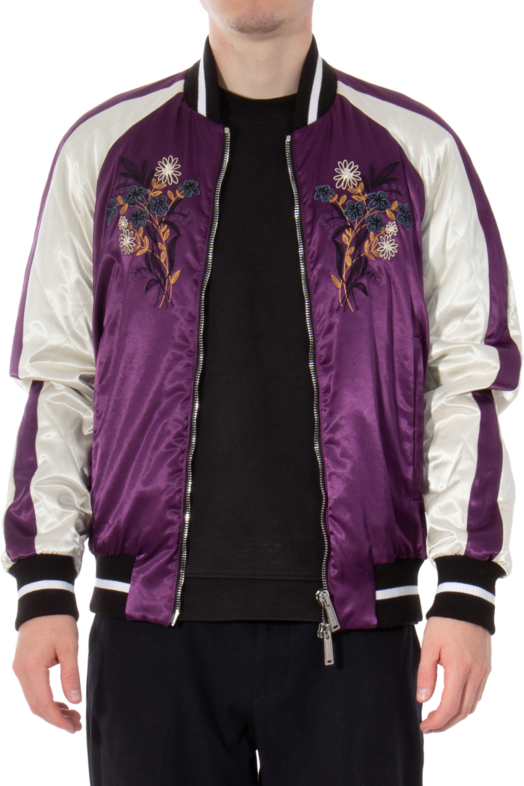 DSQUARED2 Embroidered Satin Bomber Jacket DSQUARED2 Embroidered Satin Bomber Jacket