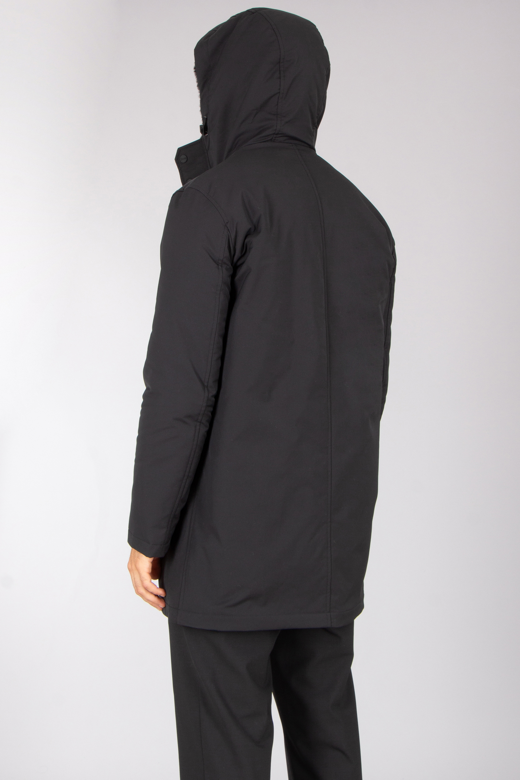HERNO Regular Fit Faux Fur Lined Technical Fabric Half Coat Bekleidung, Mantel, Jacke, Kapuzenpulli, Sweatshirt