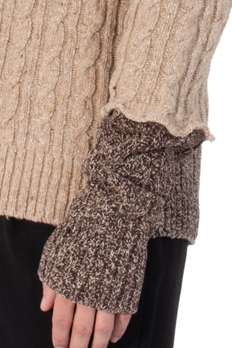 DOLCE & GABBANA Patchwok Wool Knit Sweater 