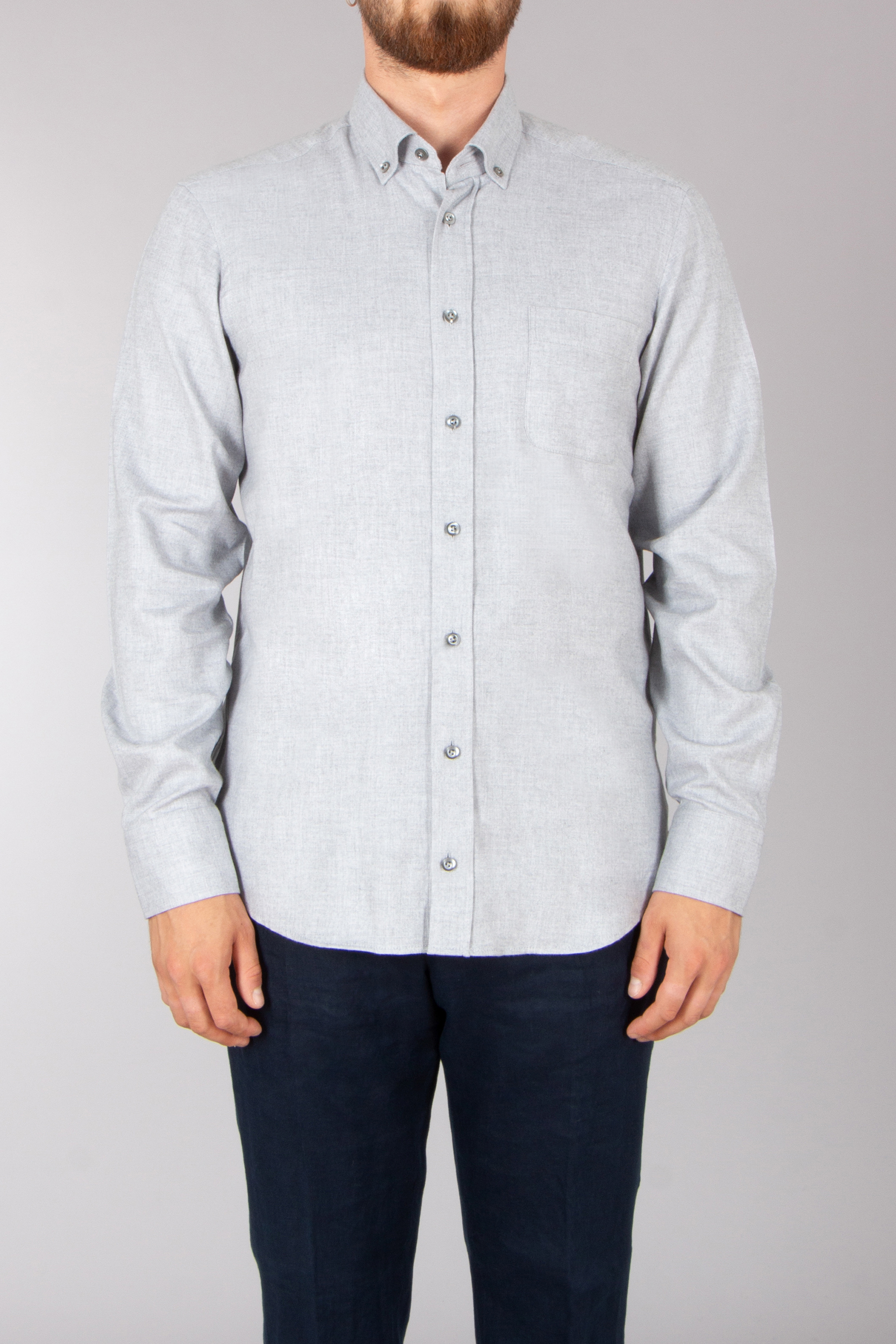 VAN LAACK Tailor Fit Herringbone Cotton-Lyocell Flannel Button-Down Shirt Hemd, Dekoration für Zuhause, Leinen, Langarm, Kleid, Hemd