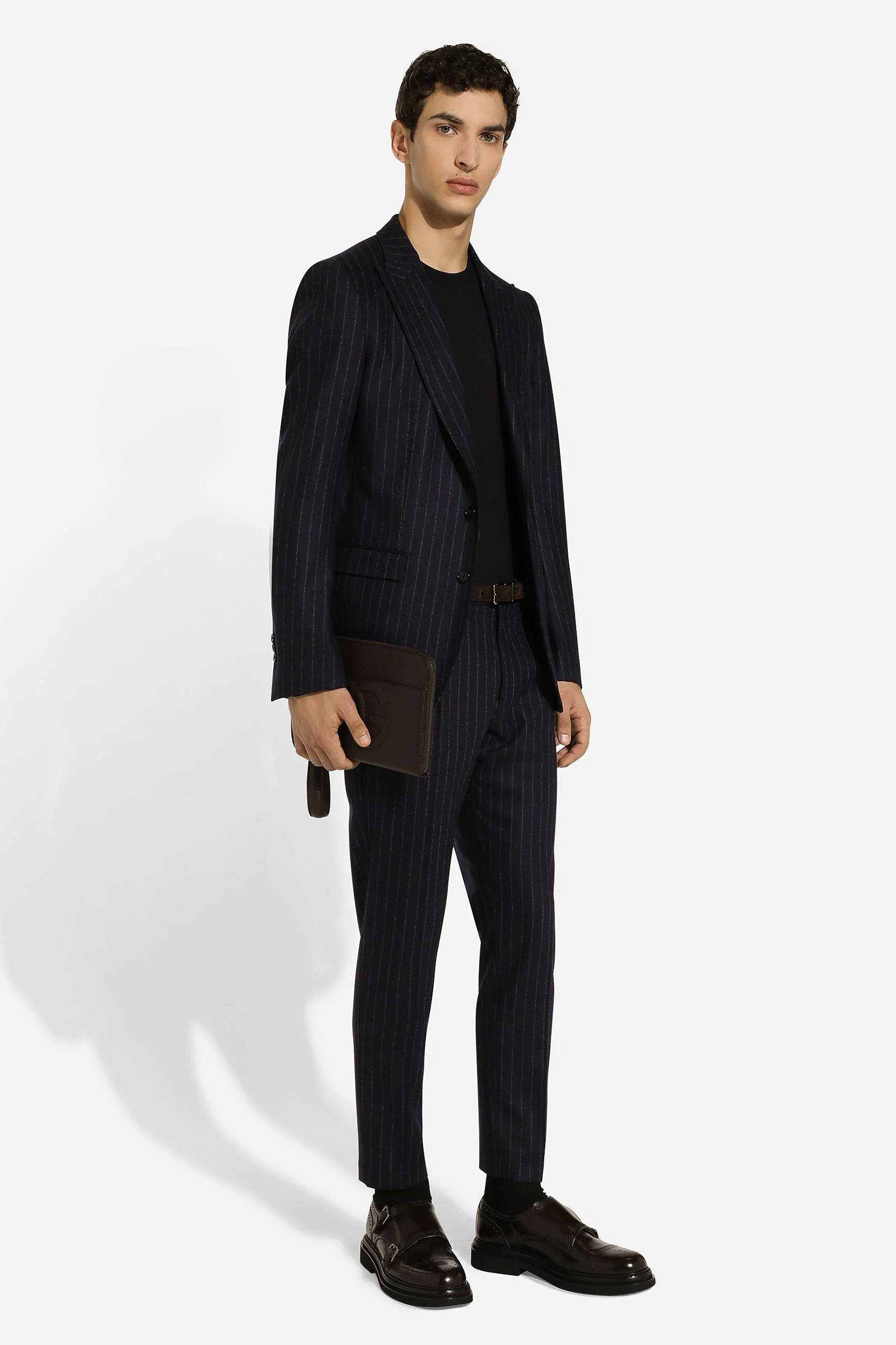 DOLCE & GABBANA Pinstripe Virgin Wool-Cashmere-Flannel Pants DOLCE & GABBANA Pinstripe Virgin Wool-Cashmere-Flannel Pants