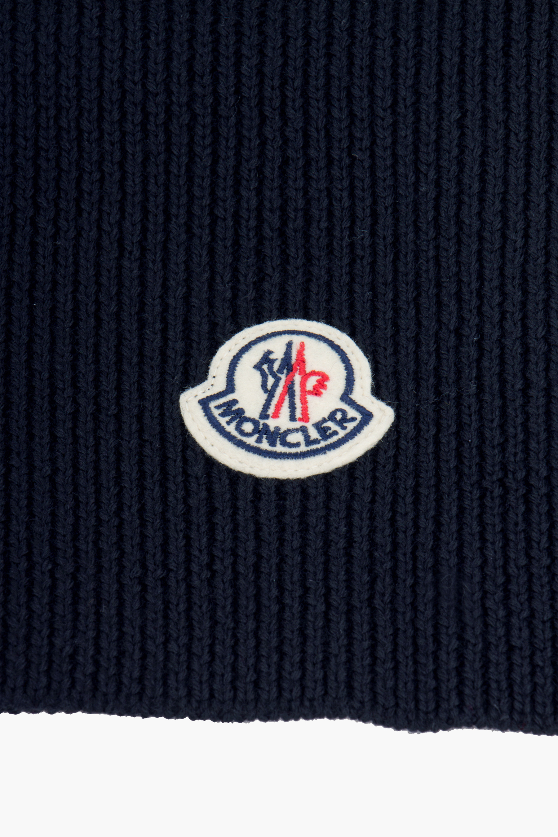 MONCLER Ribbed Virgin Wool Scarf