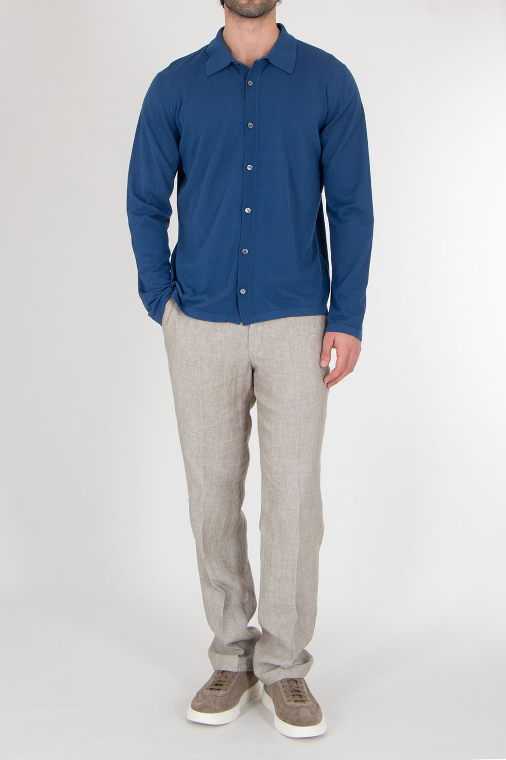 ROBERTO COLLINA Regular Fit Cotton Knit Shirt