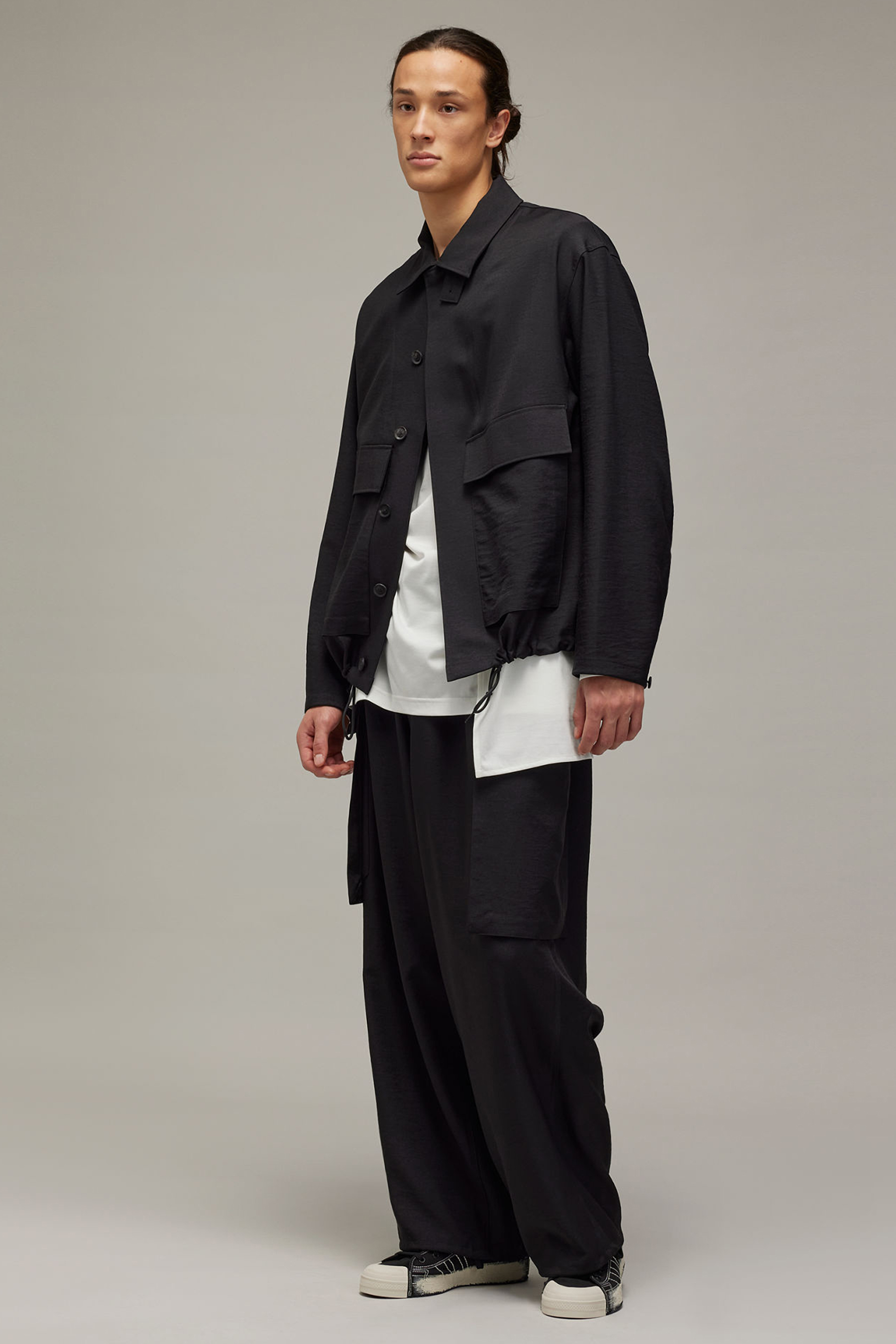 Y-3 Relaxed Fit Recycled Polyester Sport Uniform Coach Jacket Mantel, Anzug, Modisch, Mann, Person