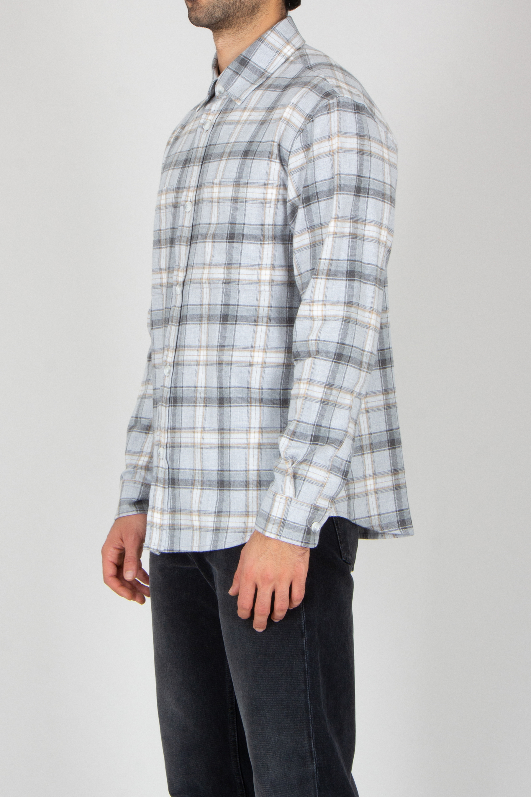 Hemd, Langarm, Hosen, Jeanshose, Kleid, Hemd