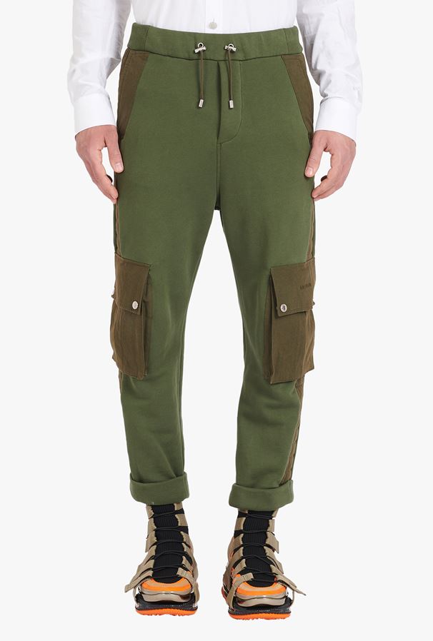 BALMAIN Khaki Cargo Sweatpants BALMAIN Khaki Cargo Sweatpants