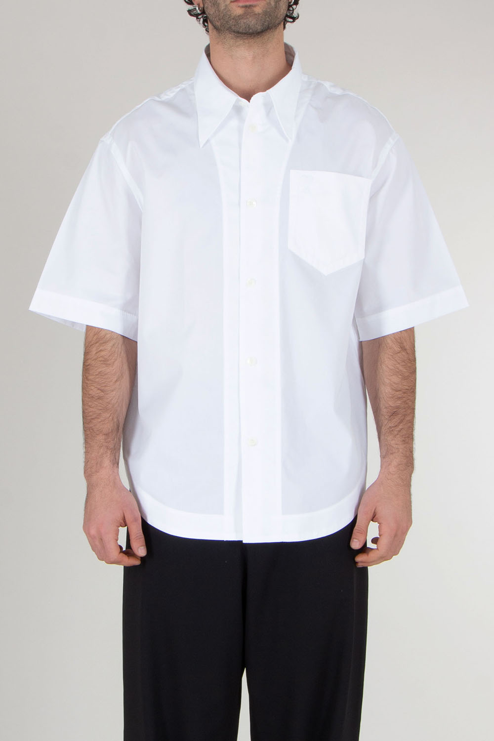 AMI PARIS Oversized Short Sleeve Cotton Shirt 