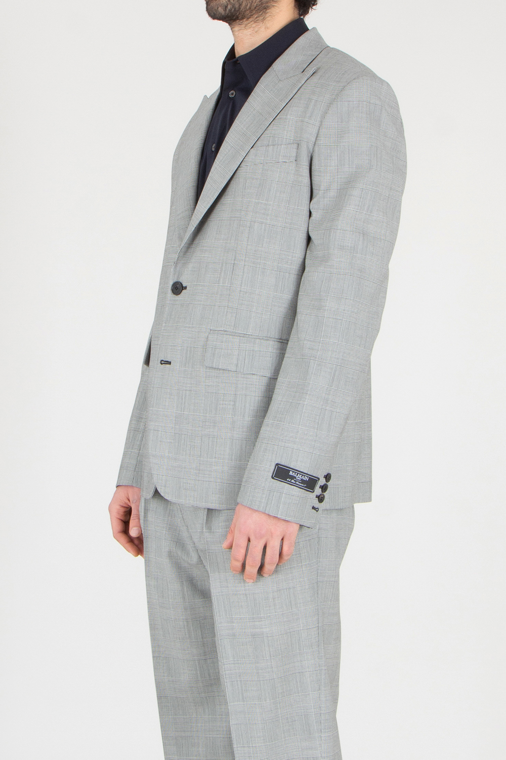 BALMAIN Straight Fit Prince Of Wales Check Virgin Wool Jacket