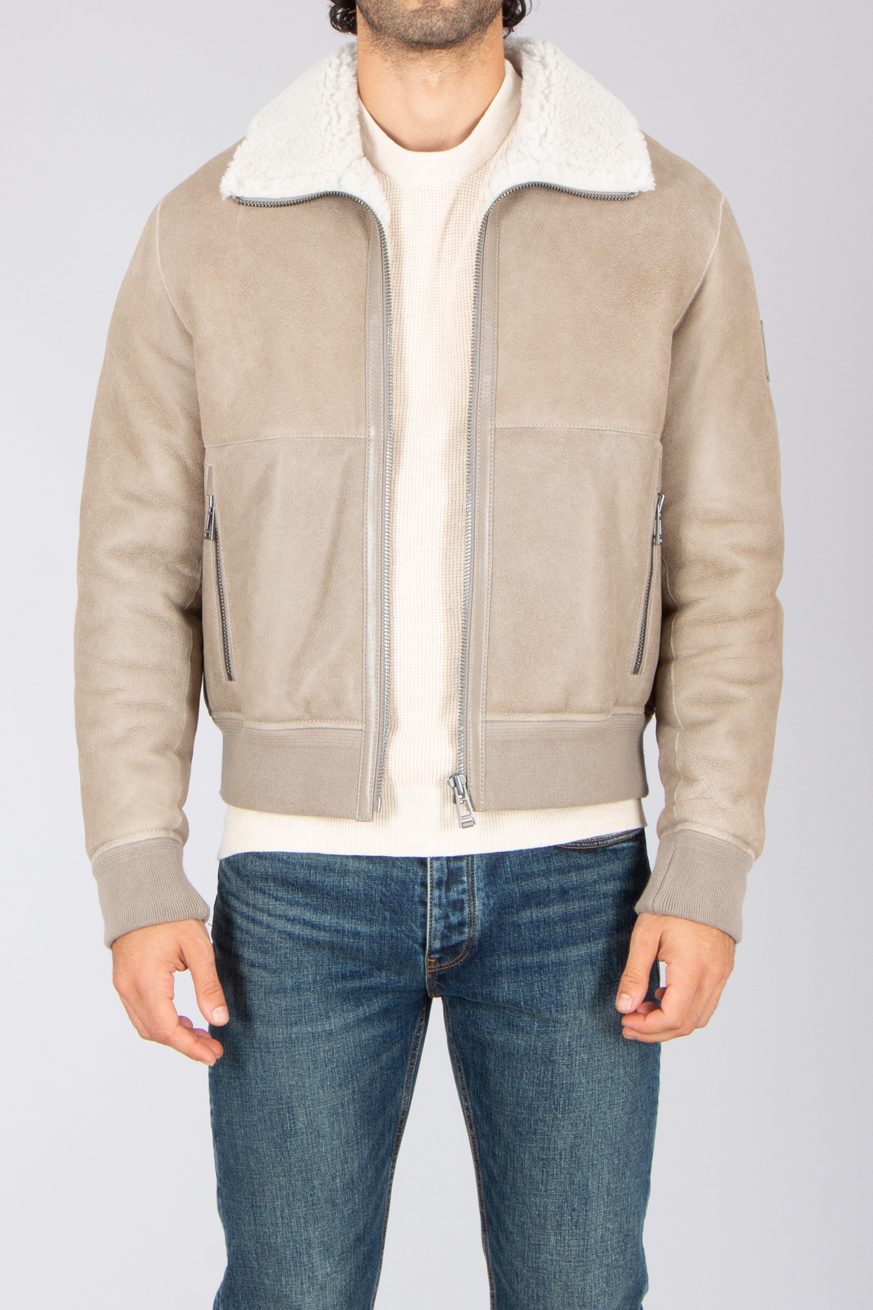 BELSTAFF Regular Fit English Shearling Jacket Trace Mantel, Jacke, Pullover, Vlies, Sweatshirt