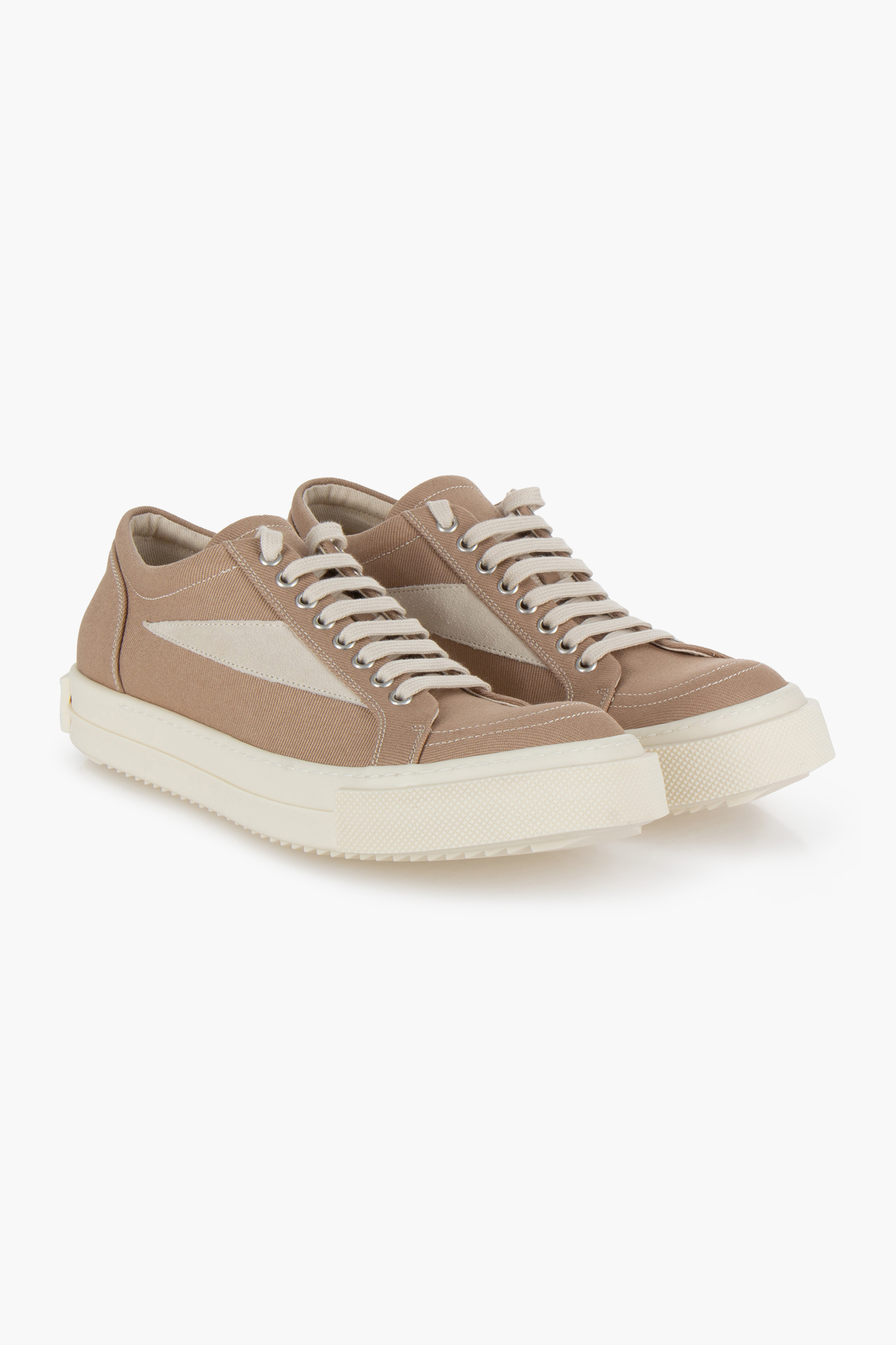 RICK OWENS DRKSHDW Overdyed Denim & Suede Vintage Low Sneakers