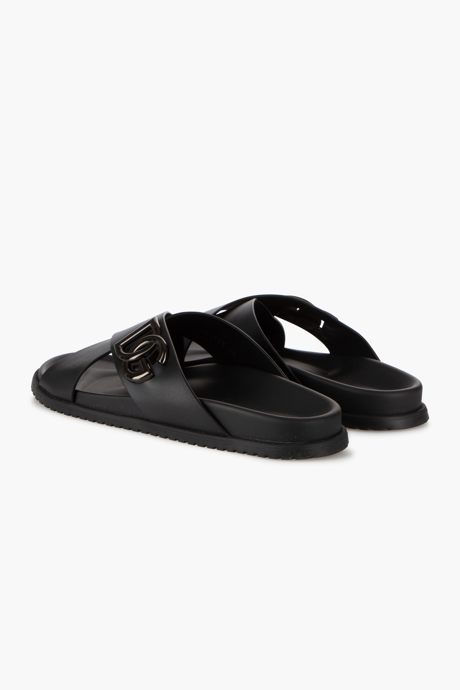 DOLCE & GABBANA Monogrammed Calfskin Sandals