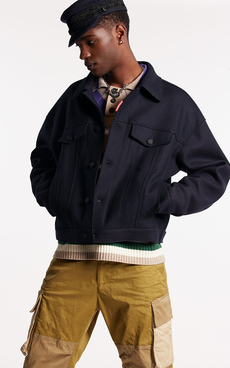 DSQUARED2 Felt Wool Jean Kaban Jacket