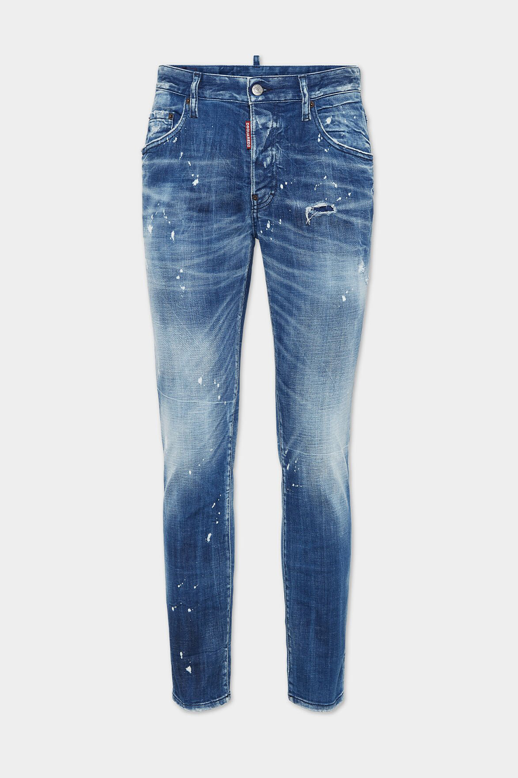 DSQUARED2 Medium Filo Blu Wash Cotton Stretch Denim Skater Jeans DSQUARED2 Medium Filo Blu Wash Cotton Stretch Denim Skater Jeans