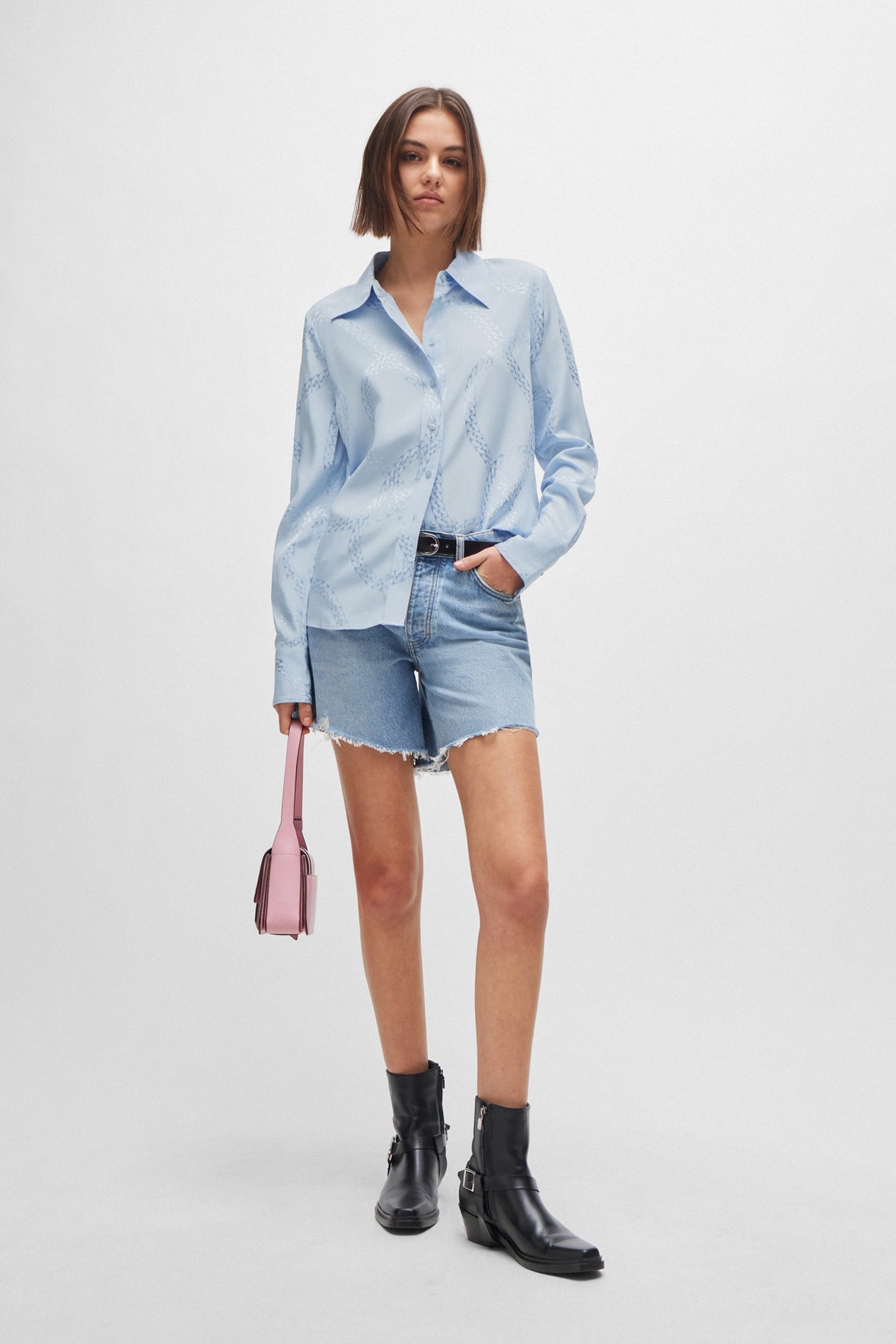 HUGO Chain Pattern Viscose Blouse Cemalie HUGO Chain Pattern Viscose Blouse Cemalie