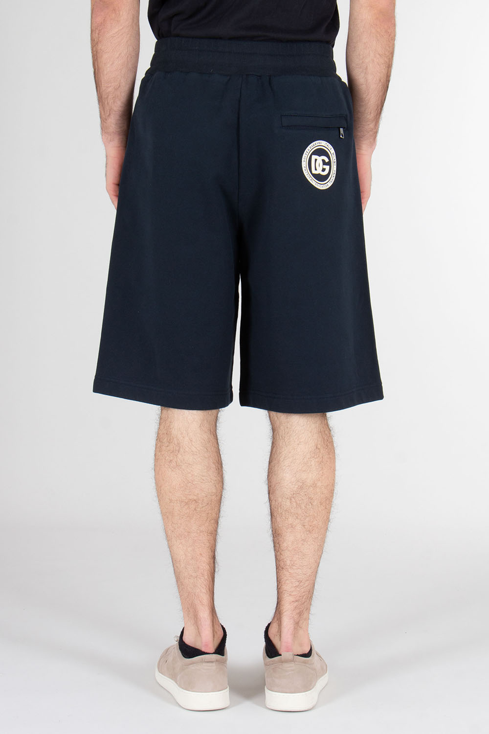 DOLCE & GABBANA Loose Fit Pacth Cotton Jersey Shorts