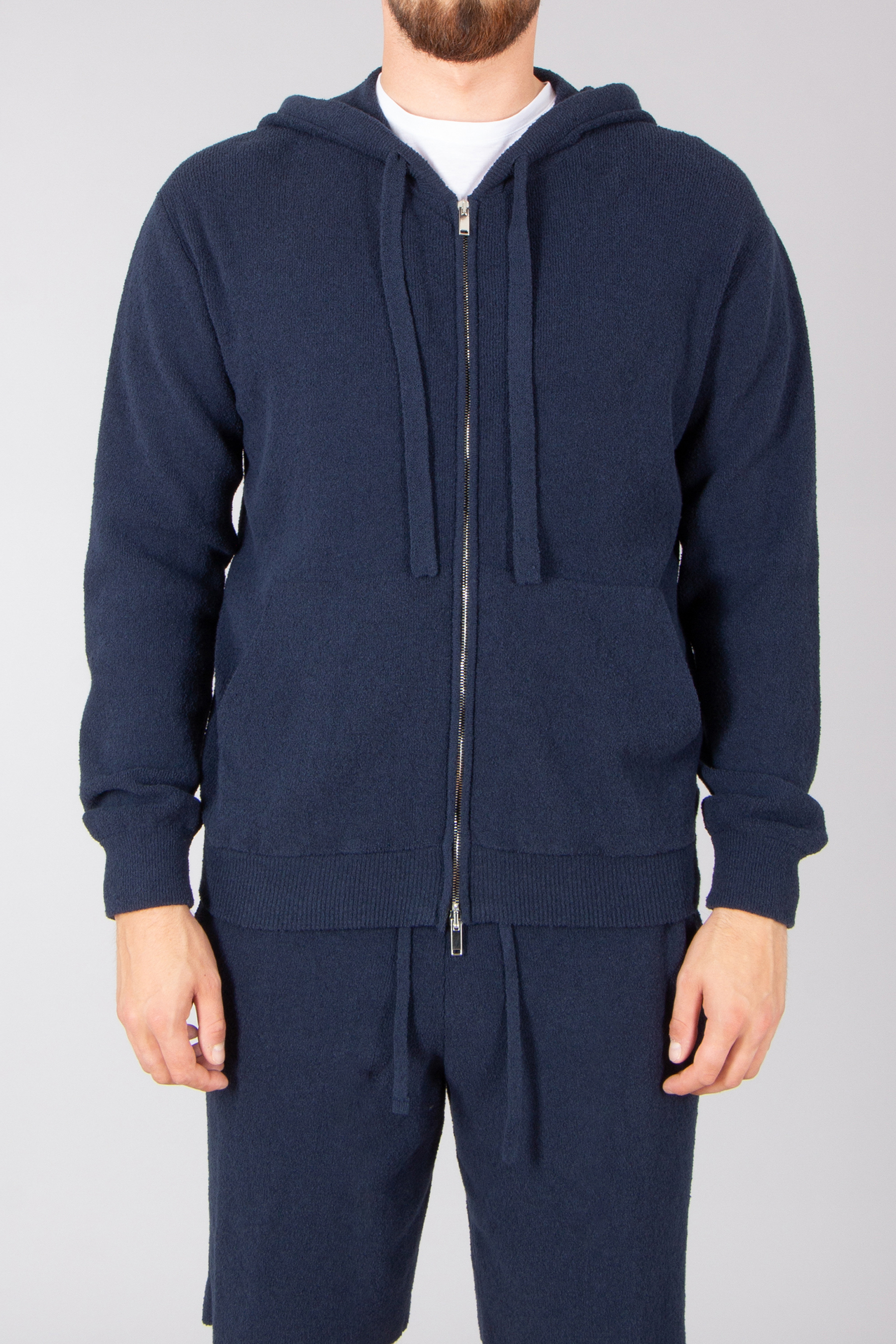 ROBERTO COLLINA Regular Fit Spongy Effect Cotton Blend Hooded Zip Cardigan Strickwaren, Pullover, Sweatshirt, Kapuzenpulli, Fleece