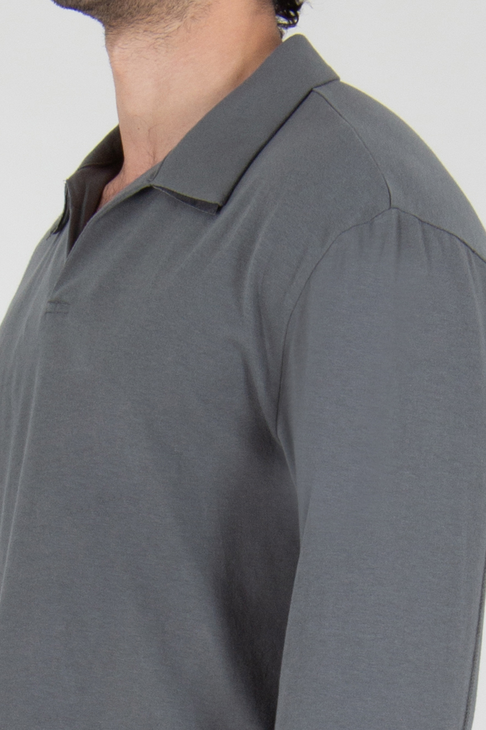 XLIM Long Sleeve Raw Edge Polo Shirt 