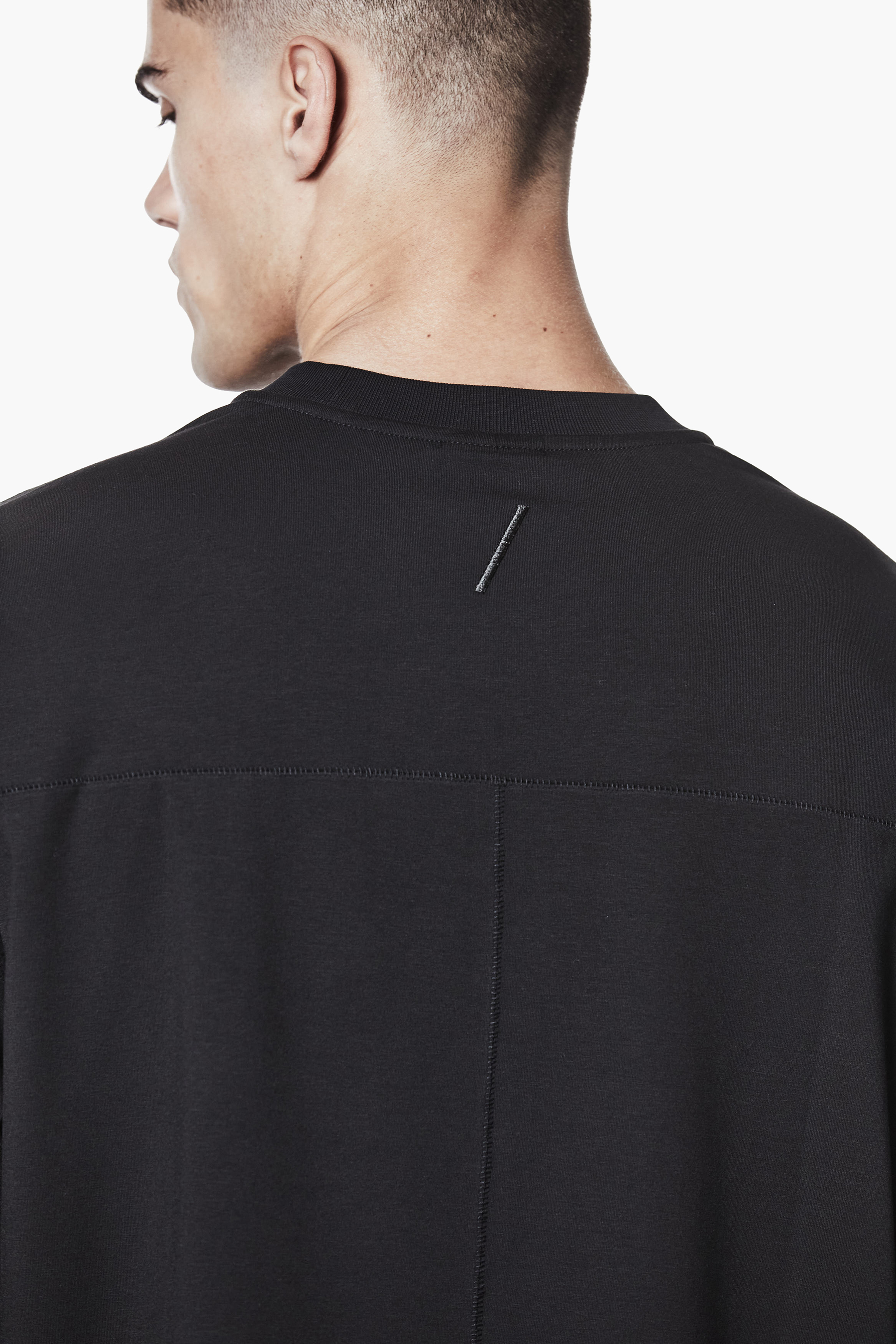 THOM KROM Oversized Fit Cotton-Modal Stretch Jersey T-Shirt Leute, Person, Langarm, Hals, Mann