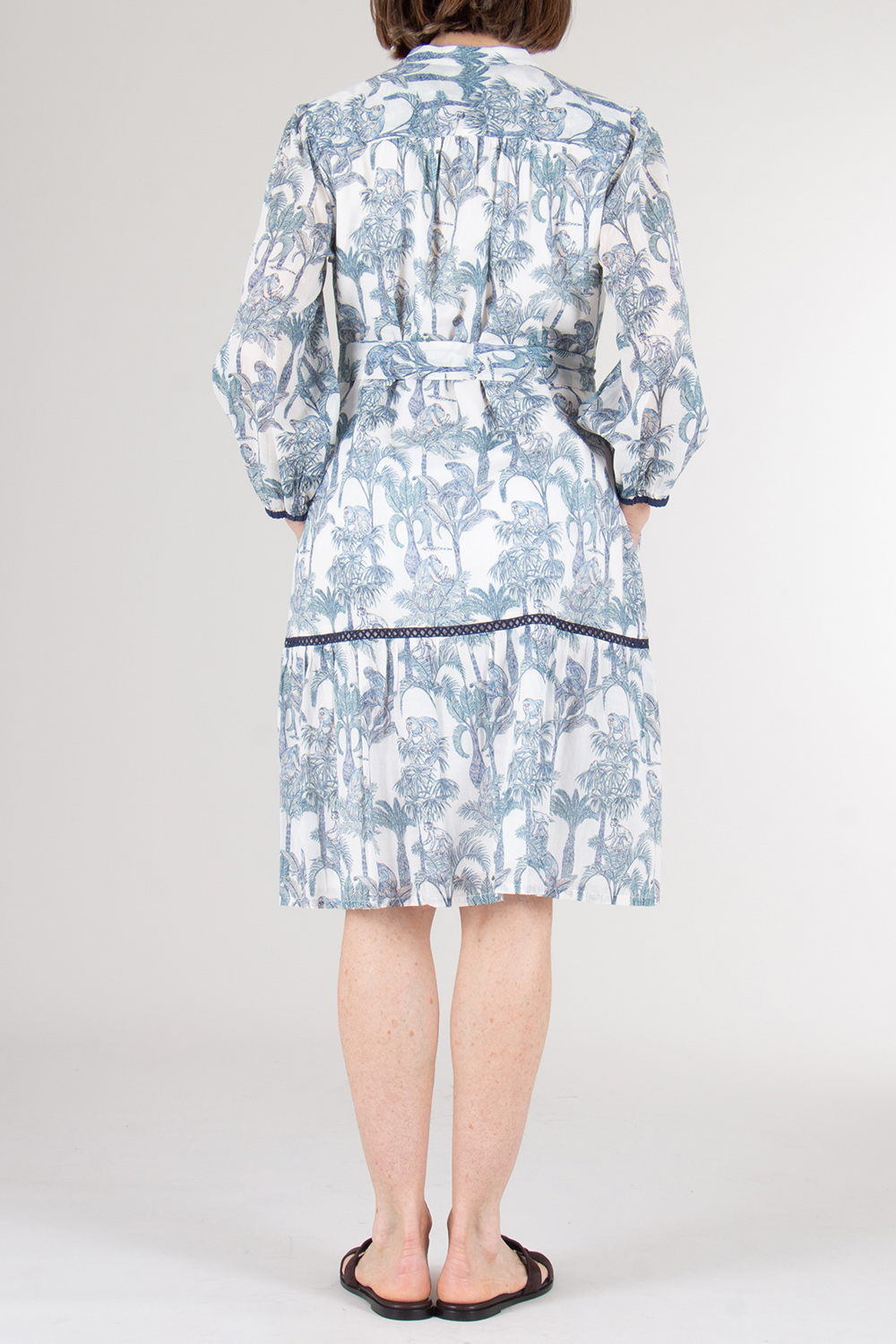 0039 ITALY Jungle Motif Cotton Shirt Dress Milo