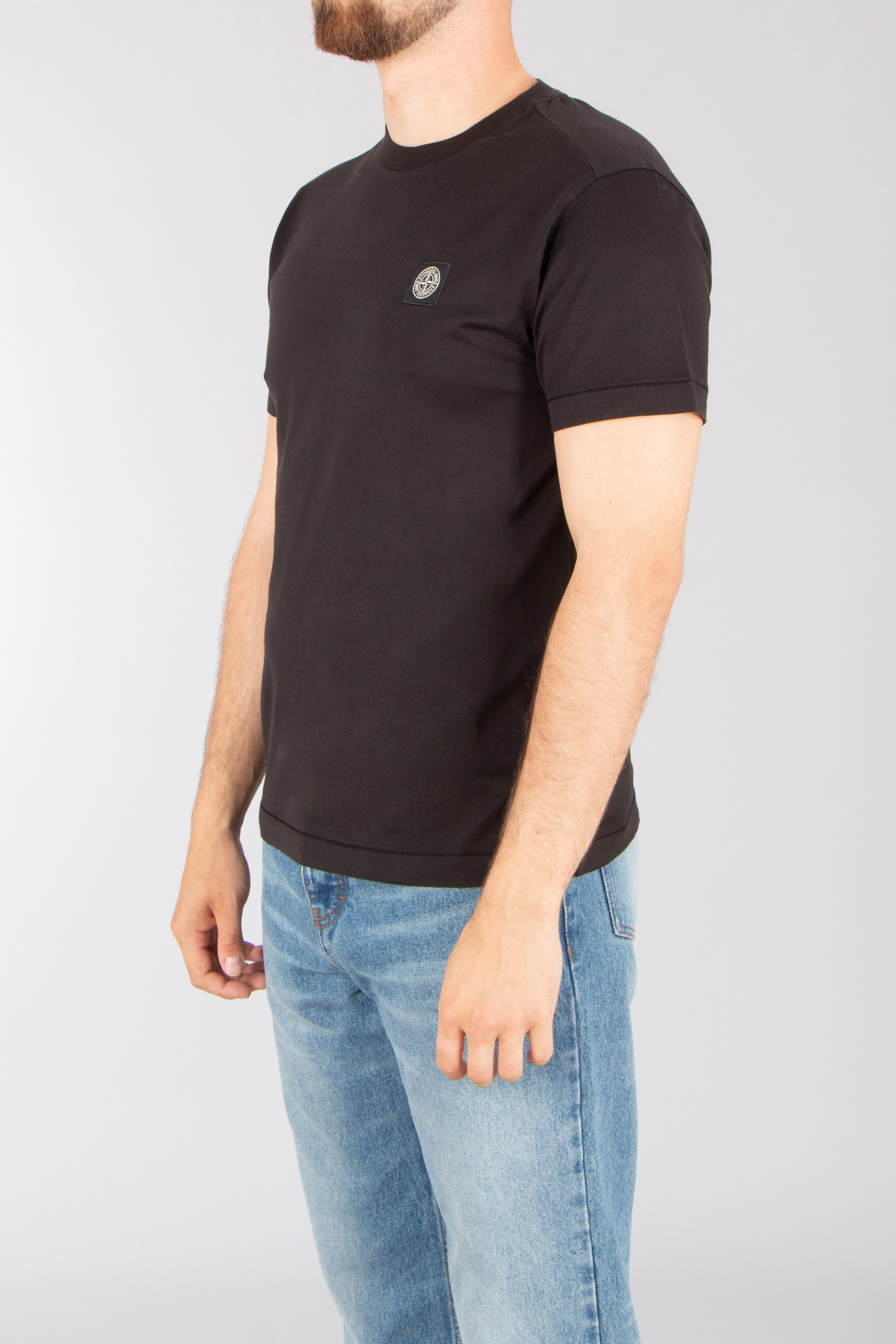 STONE ISLAND Slim Fit Cotton Jersey T-Shirt T-shirt, Jeans, Erwachsener, Mann, Person