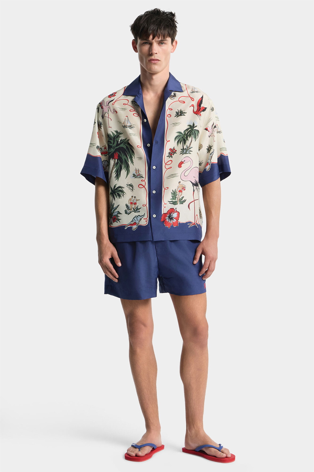 DSQUARED2 Relaxed Fit  Aloha Souvenir Silk Shirt