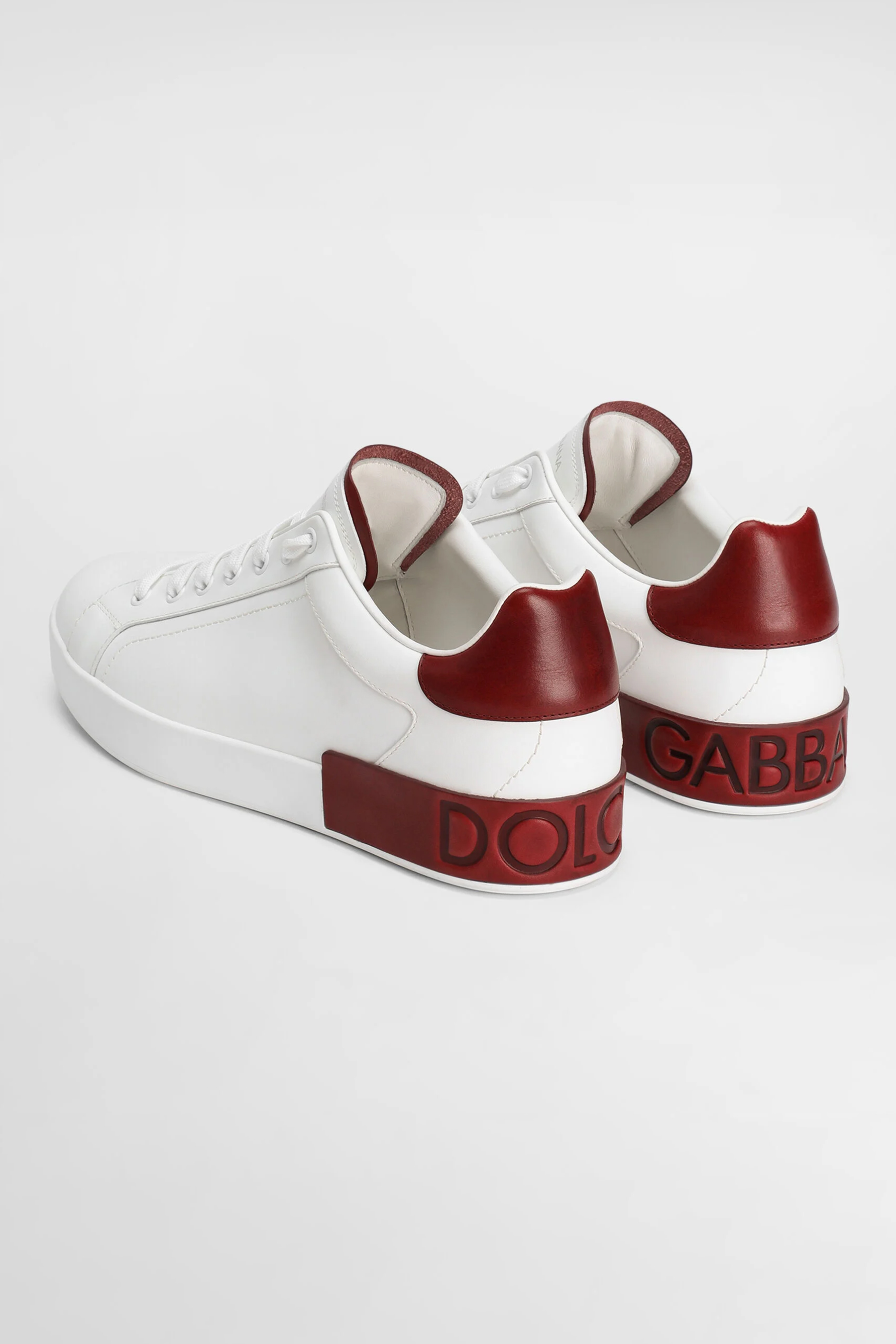 DOLCE & GABBANA Leather Sneakers Portofino Bekleidung, Schuhwerk, Schuh, Sneaker
