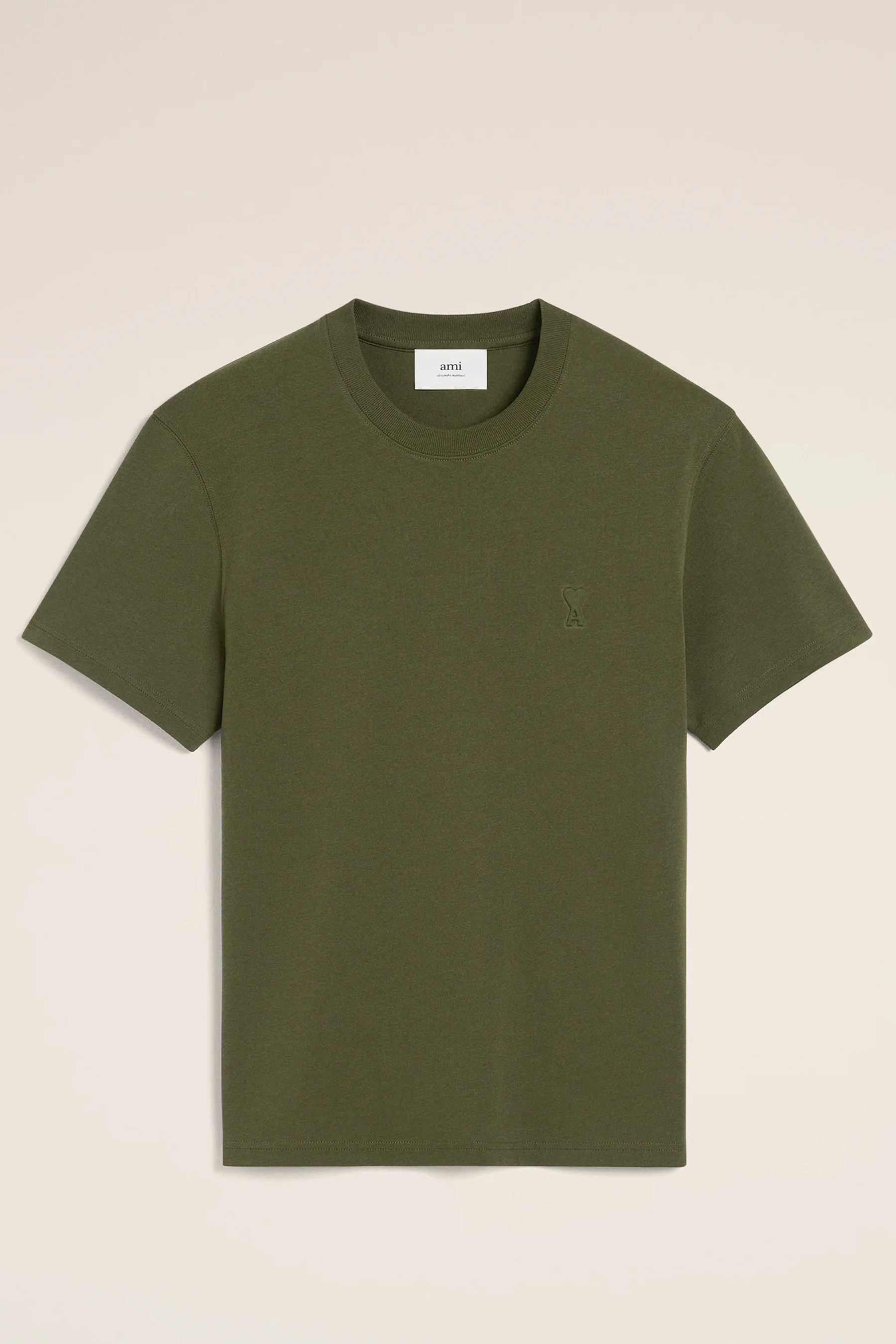 AMI PARIS Embossed Organic Cotton Jersey T-Shirt AMI PARIS Embossed Organic Cotton Jersey T-Shirt