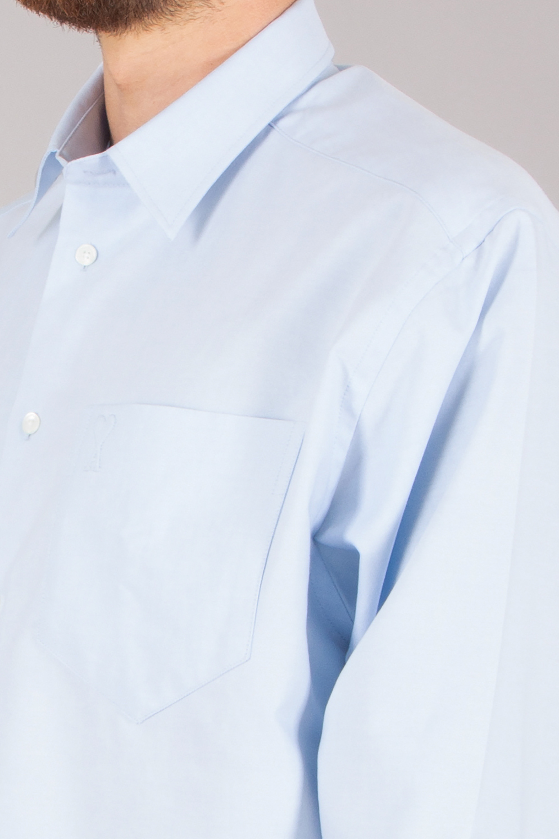 AMI PARIS Boxy Fit Ami De Coeur Cotton Oxford Shirt Bekleidung, Hemd, Langarm, Ärmel, Kleid, Hemd