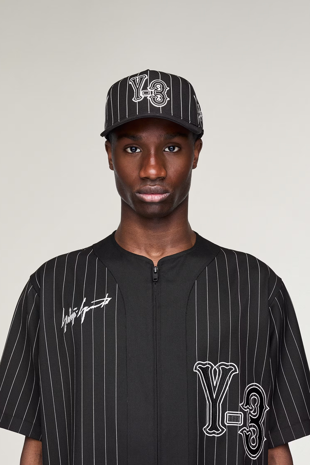 Y-3 Regular Fit Pinstripe Elite 5 Baseball Shirt