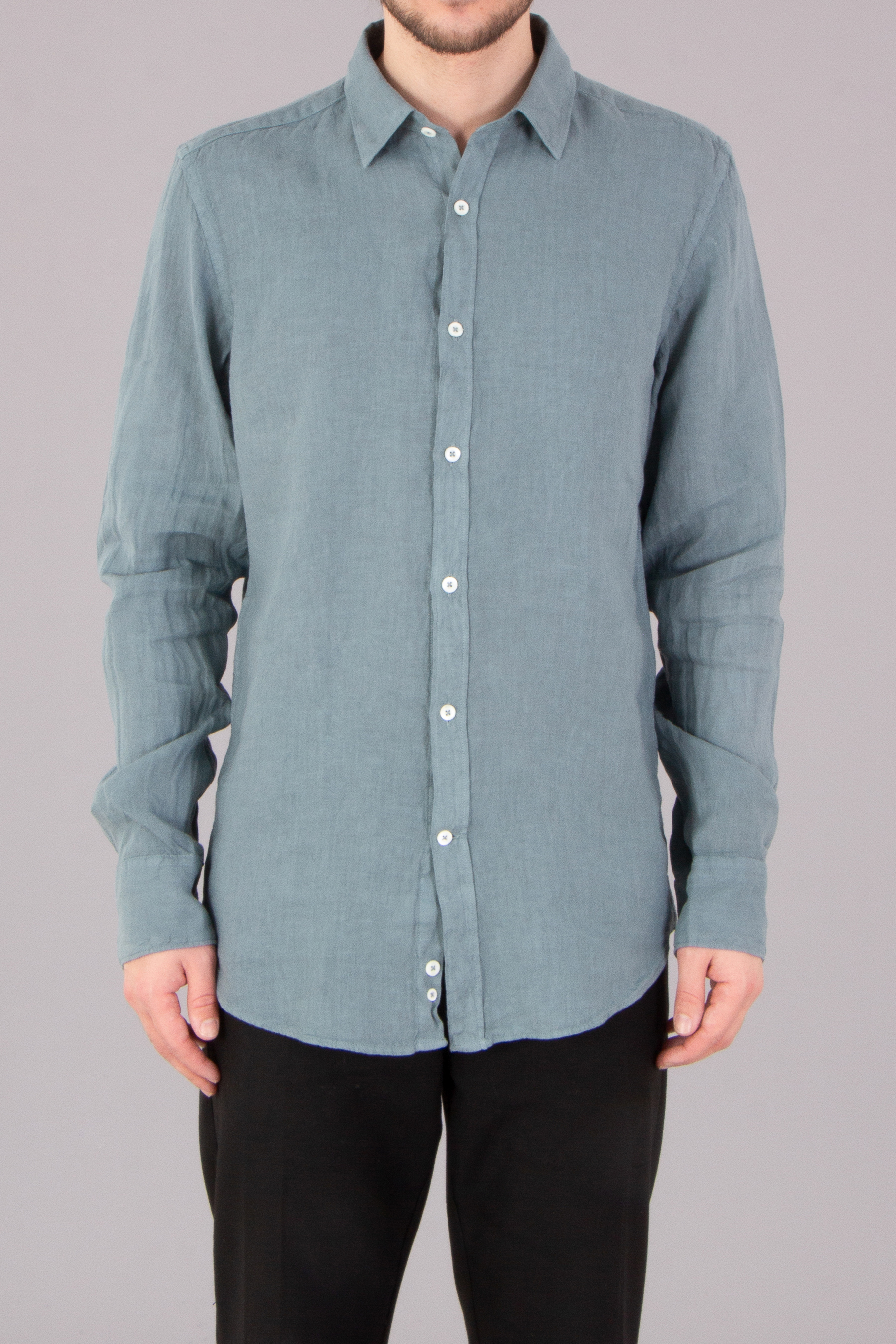 CANALI Regular Fit Linen Shirt