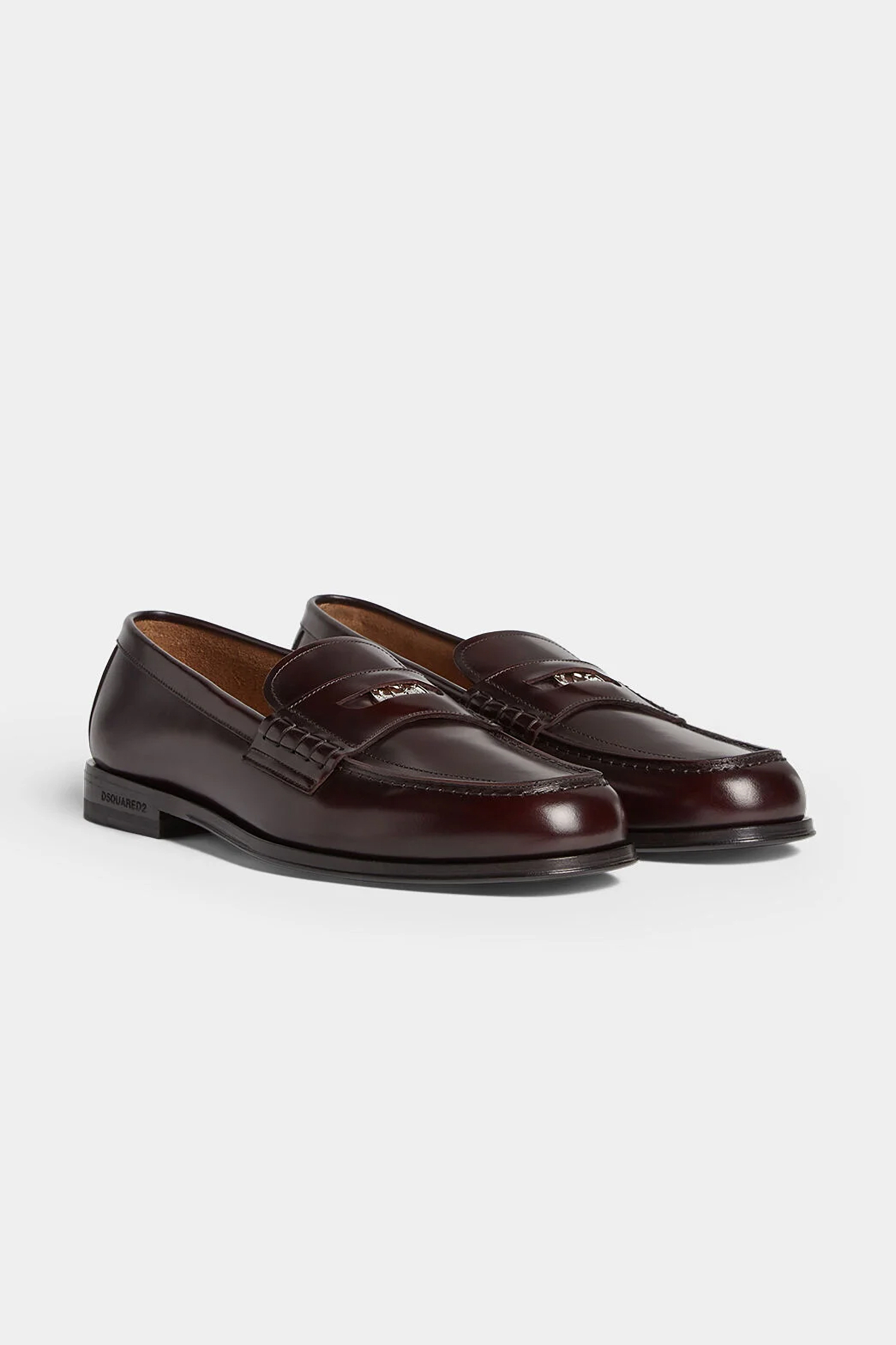 DSQUARED2 Brushed Leather Penny Loafers Neoclassic Bekleidung, Schuhwerk, Schuh, Sneaker