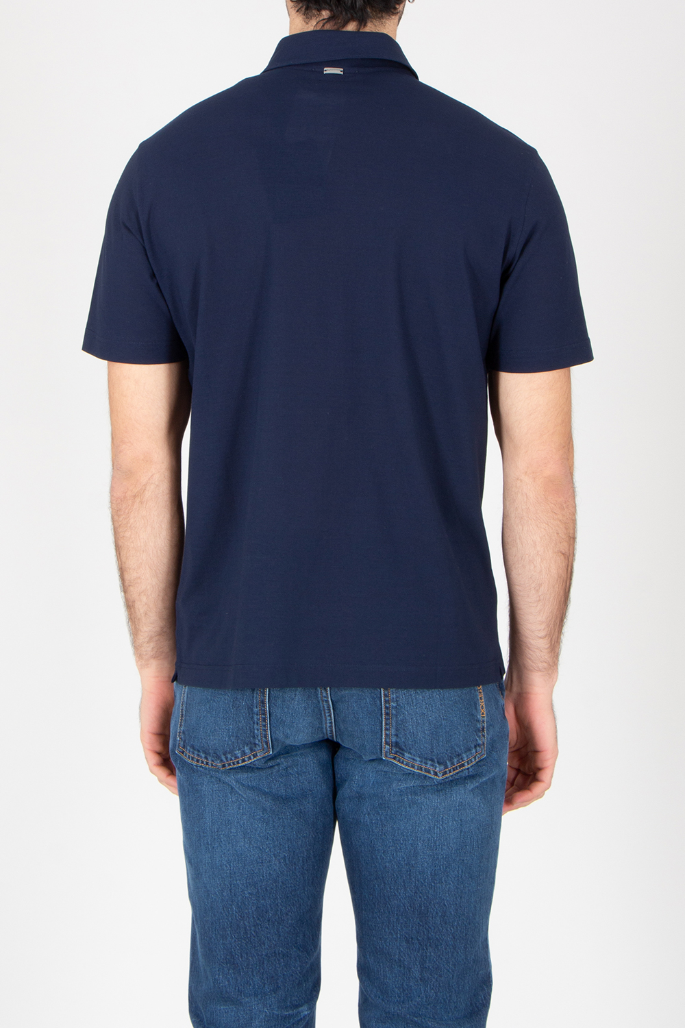 HERNO Regular Fit Voile Crêpe Jersey Polo Shirt