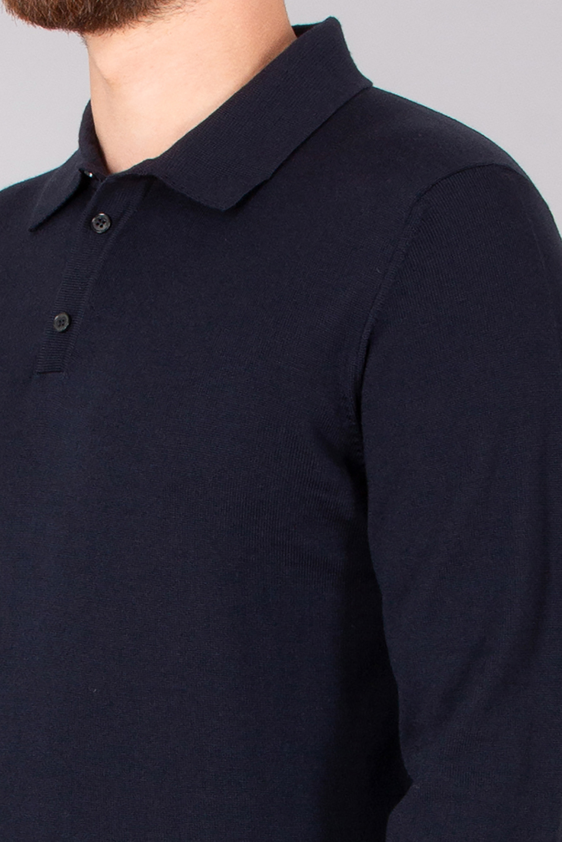 ROBERTO COLLINA Regular Fit Extra-Fine Wool Knit Polo Langarm, Ärmel, Hemd, Mann, Person