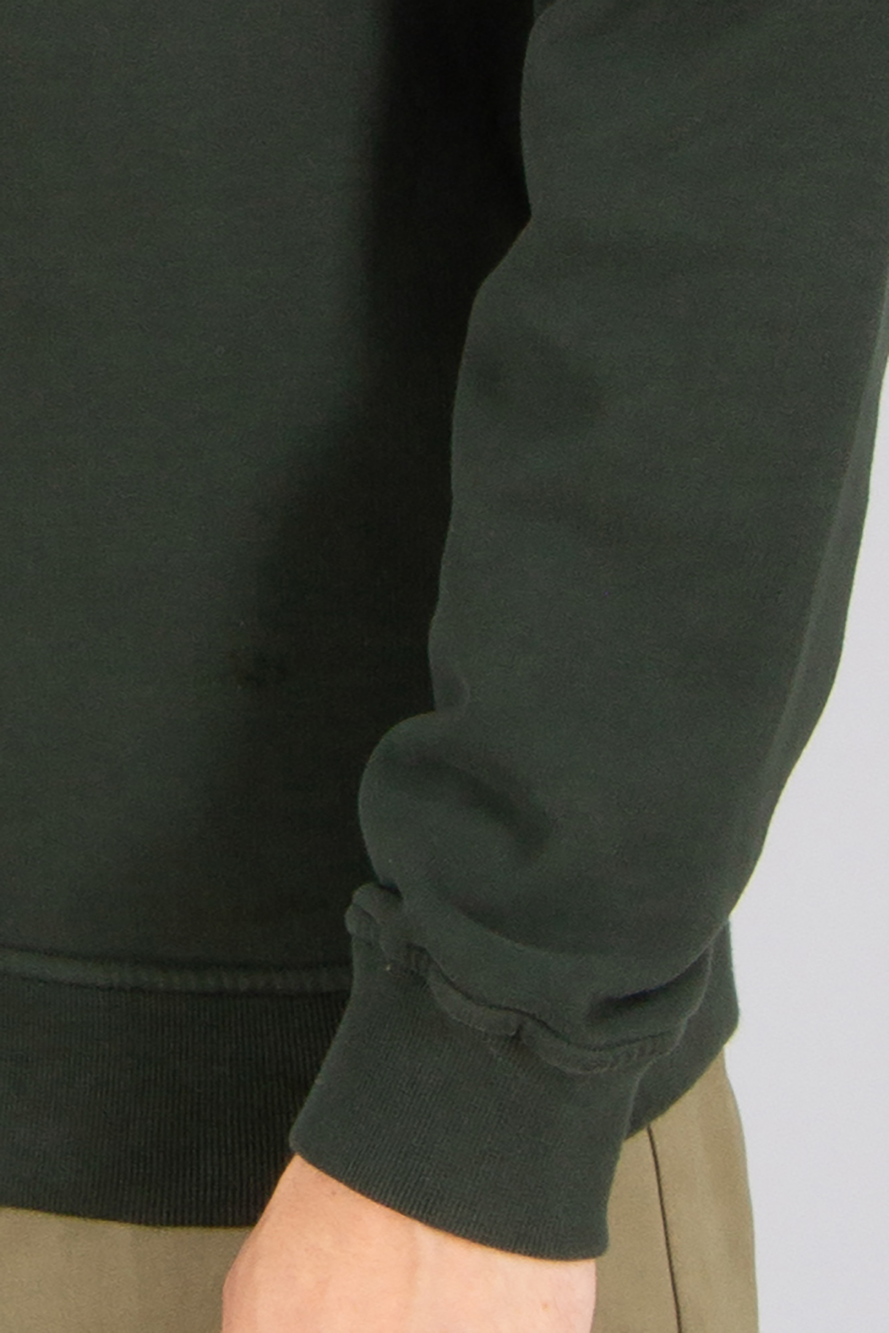 STONE ISLAND Regular Fit Brushed Organic Cotton Fleece Sweatshirt Langarm, Ärmel, Hosen, Jacke, Person