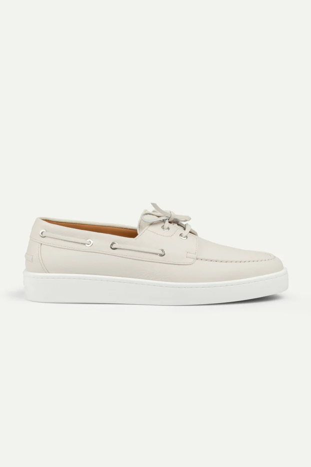 AURÉLIEN Ivory Grain Boat Sneakers