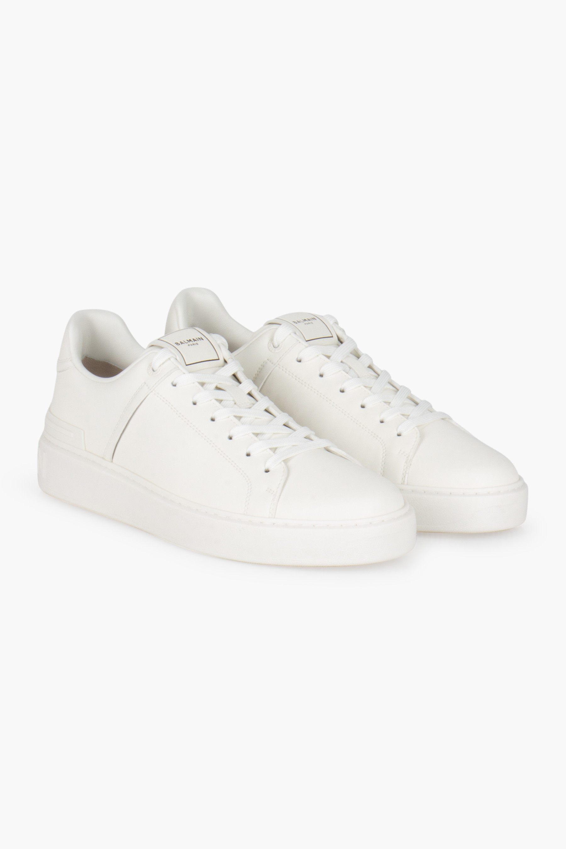 BALMAIN Leather Sneakers B-Court Bekleidung, Schuhwerk, Schuh, Sneaker