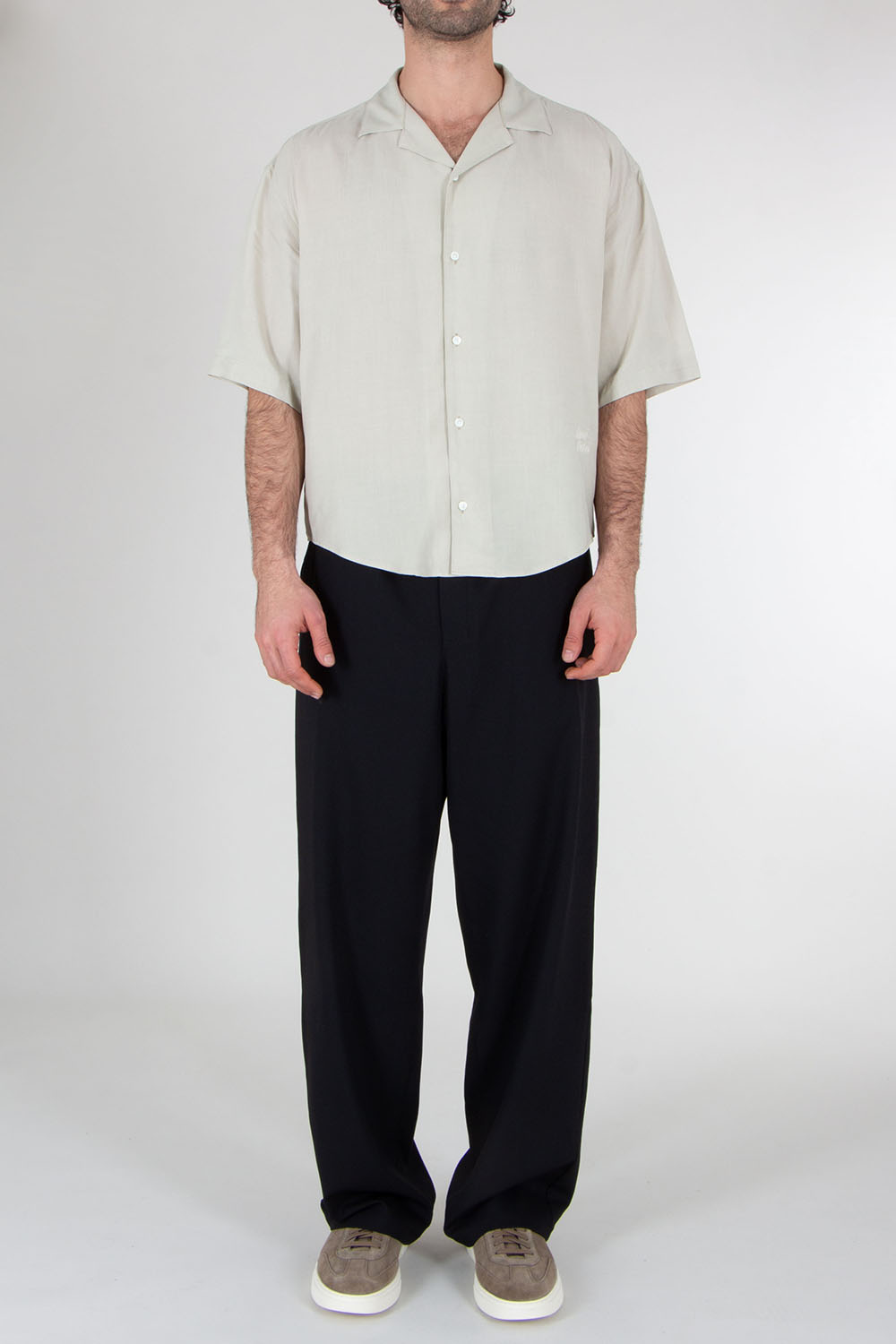 AMI PARIS Boxy Fit Short Sleeve Viscose Shirt 