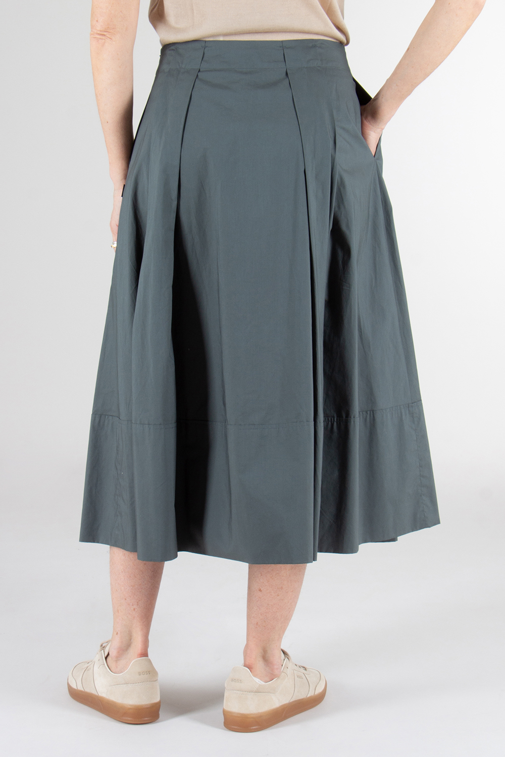 WOOLRICH Cotton Poplin Box Pleat Skirt