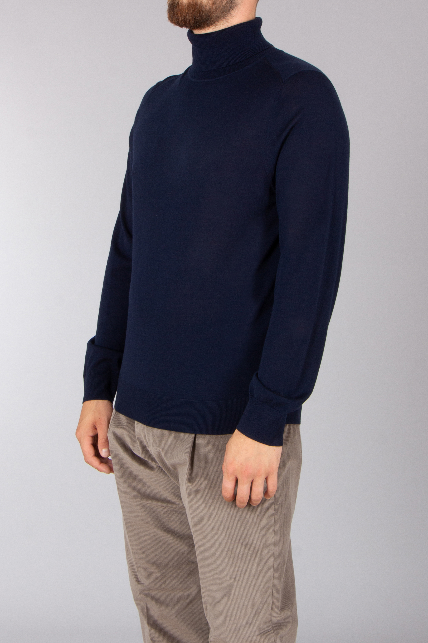PAUL SMITH Classic Fit Wool Roll Neck Sweater Langarm, Ärmel, Strickwaren, Pullover, Vlies