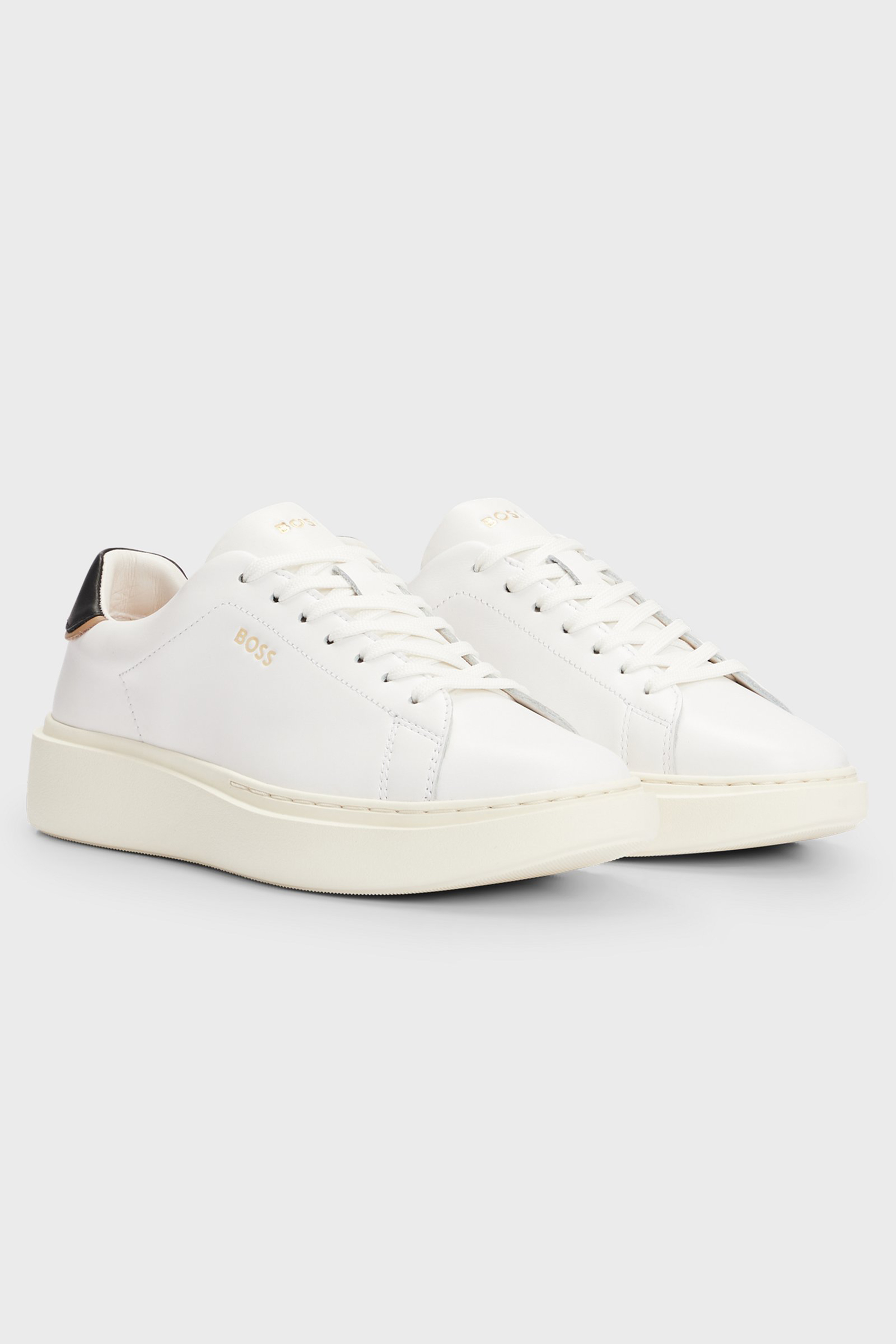 BOSS Leather Sneakers Amber Bekleidung, Schuhwerk, Schuh, Sneaker, Leinwand