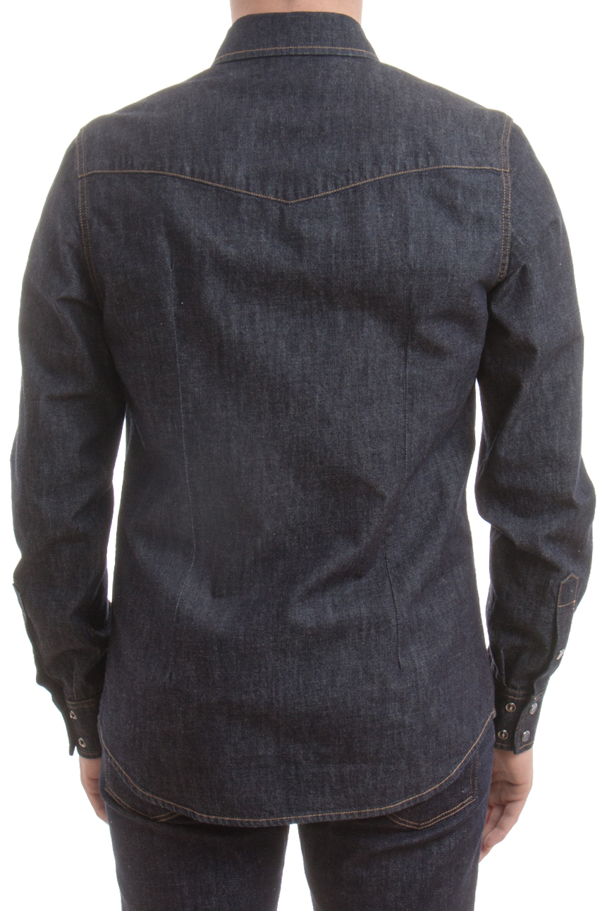 DOLCE & GABBANA LOGO PATCH JEANS SHIRT DOLCE & GABBANA LOGO PATCH JEANS SHIRT