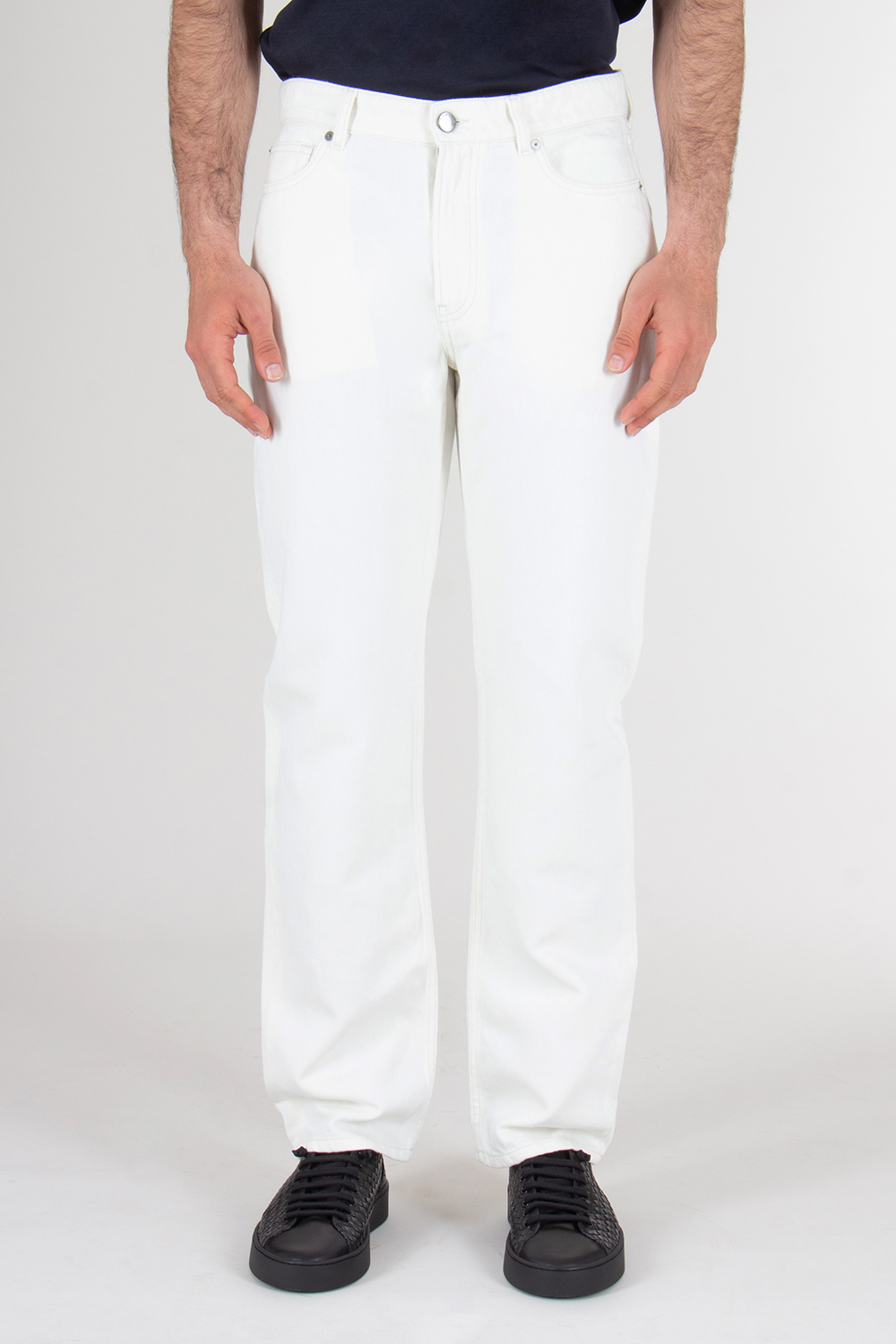 AGNONA Regular Fit Cotton Linen Denim Jeans